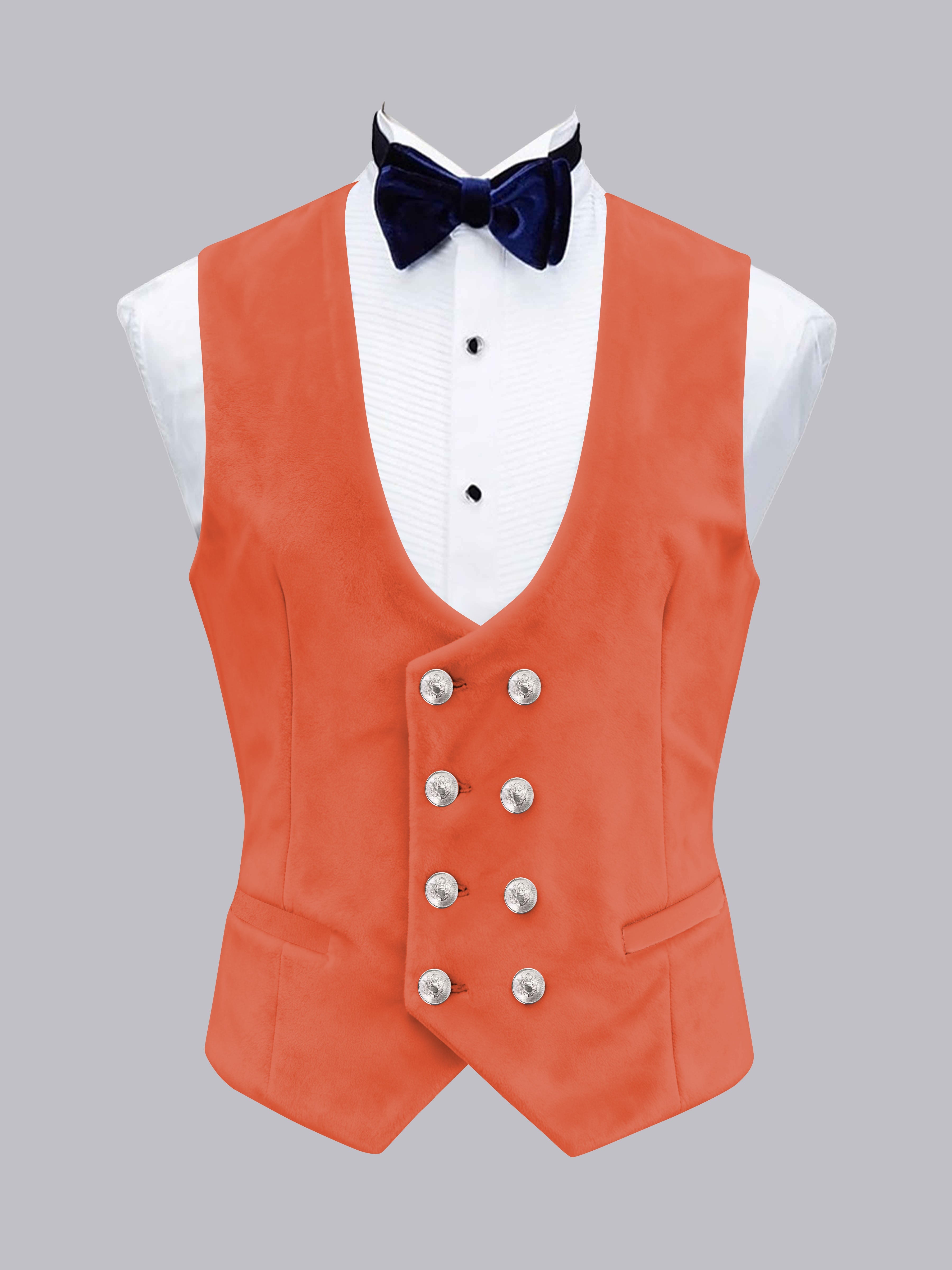 Men's Slim Fit Double Breasted Velvet Vest