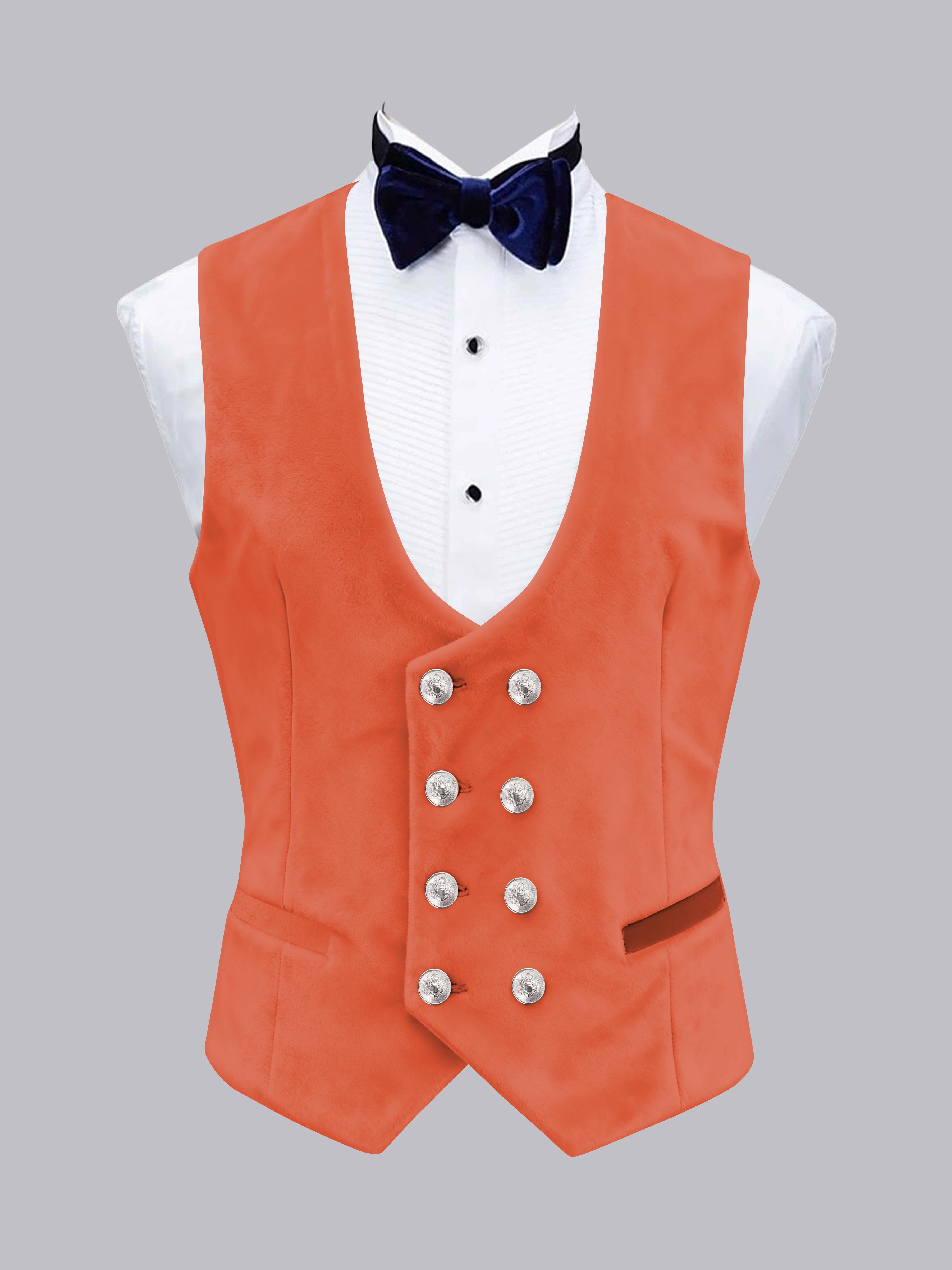 Men's Slim Fit Double Breasted Velvet Vest