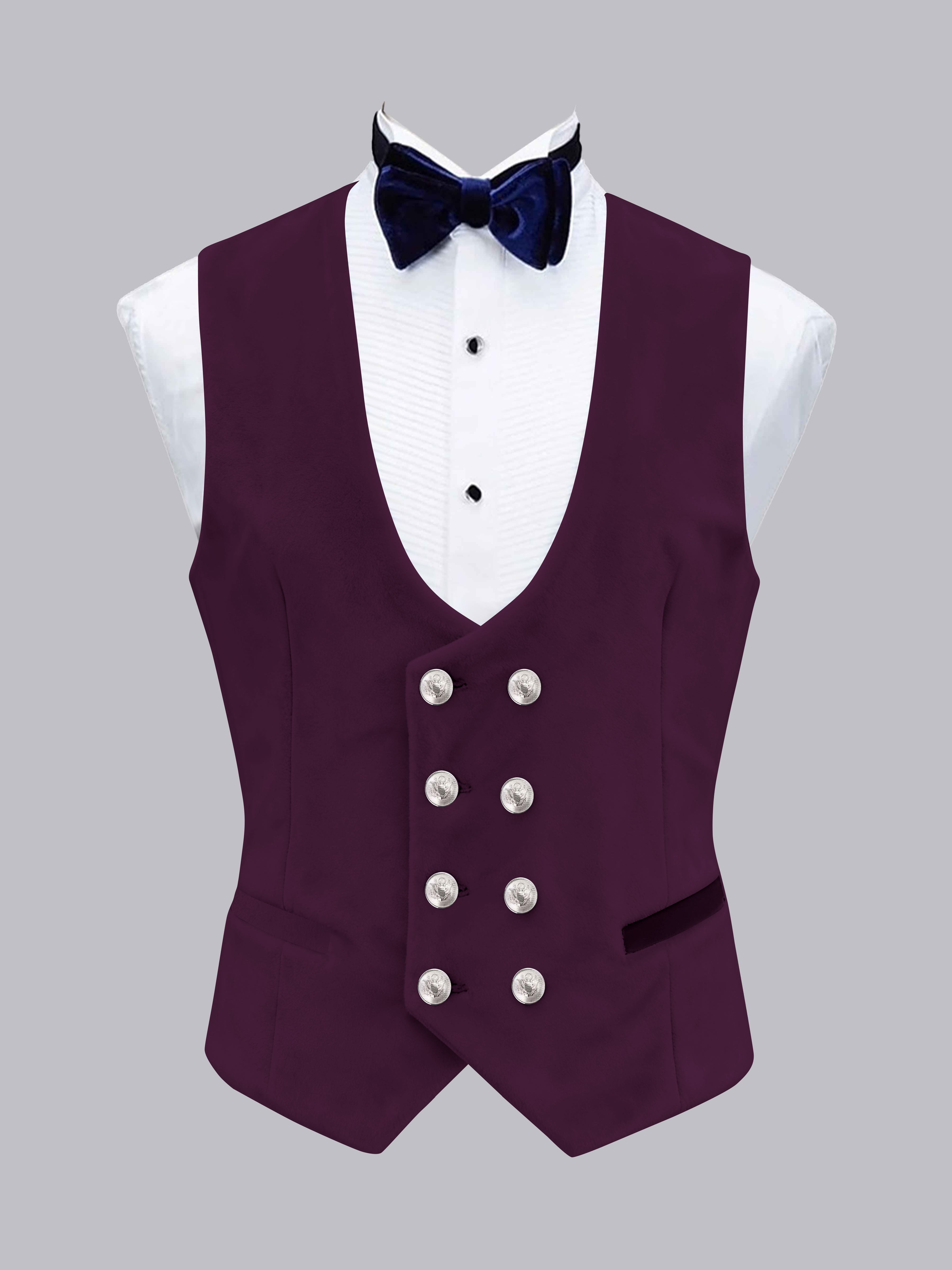 Men's Slim Fit Double Breasted Velvet Vest
