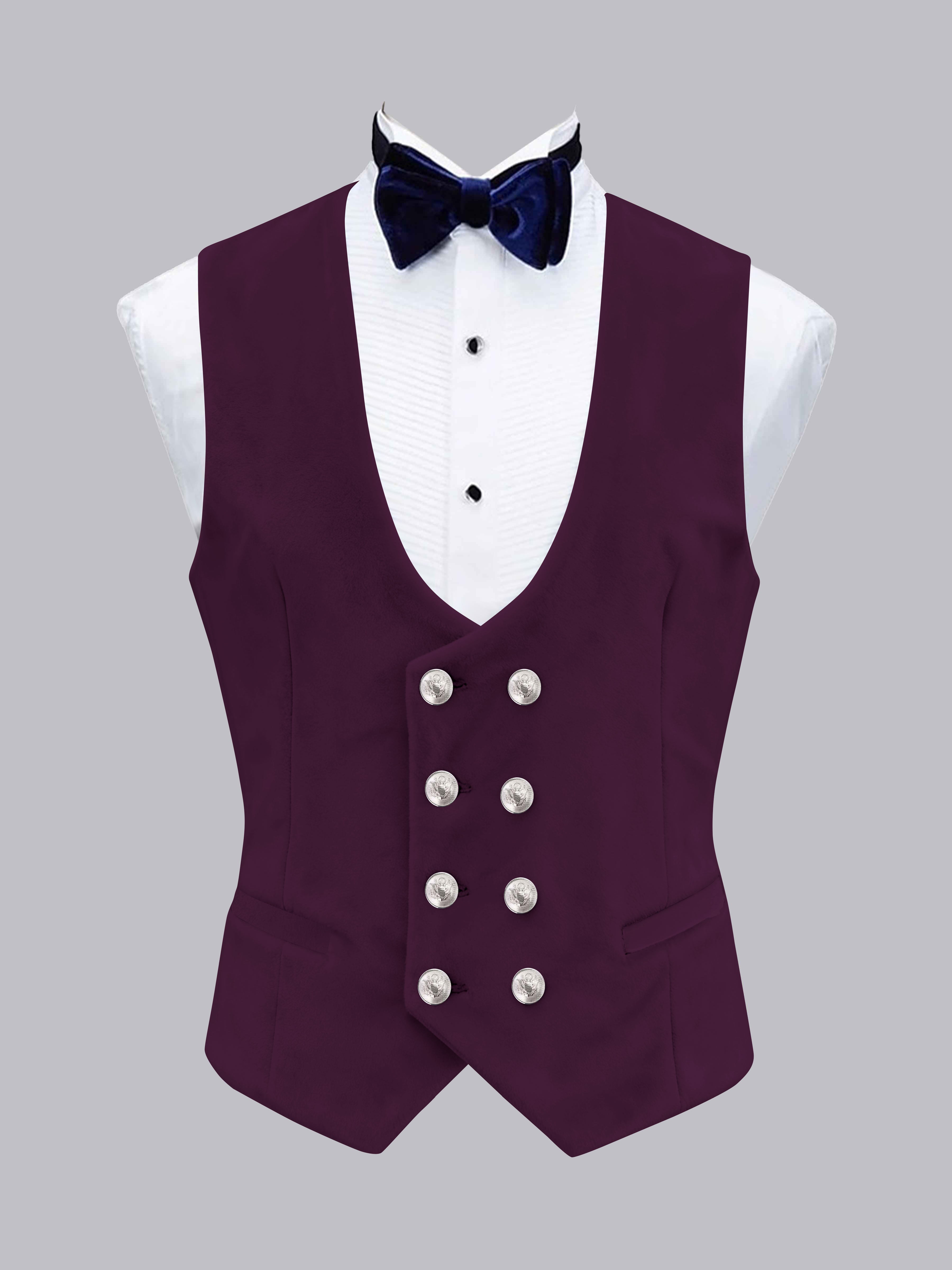 Men's Slim Fit Double Breasted Velvet Vest