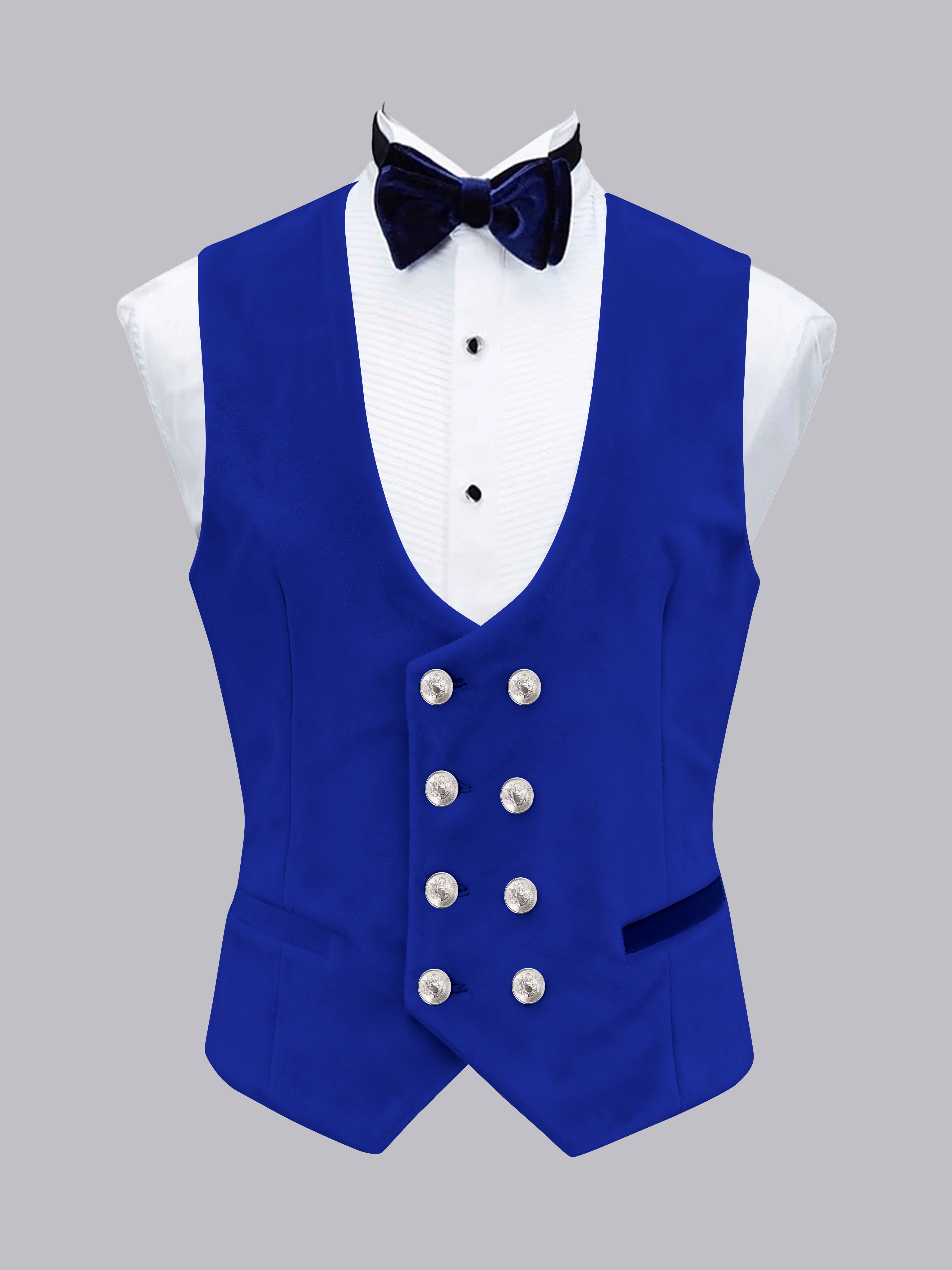 Men's Slim Fit Double Breasted Velvet Vest