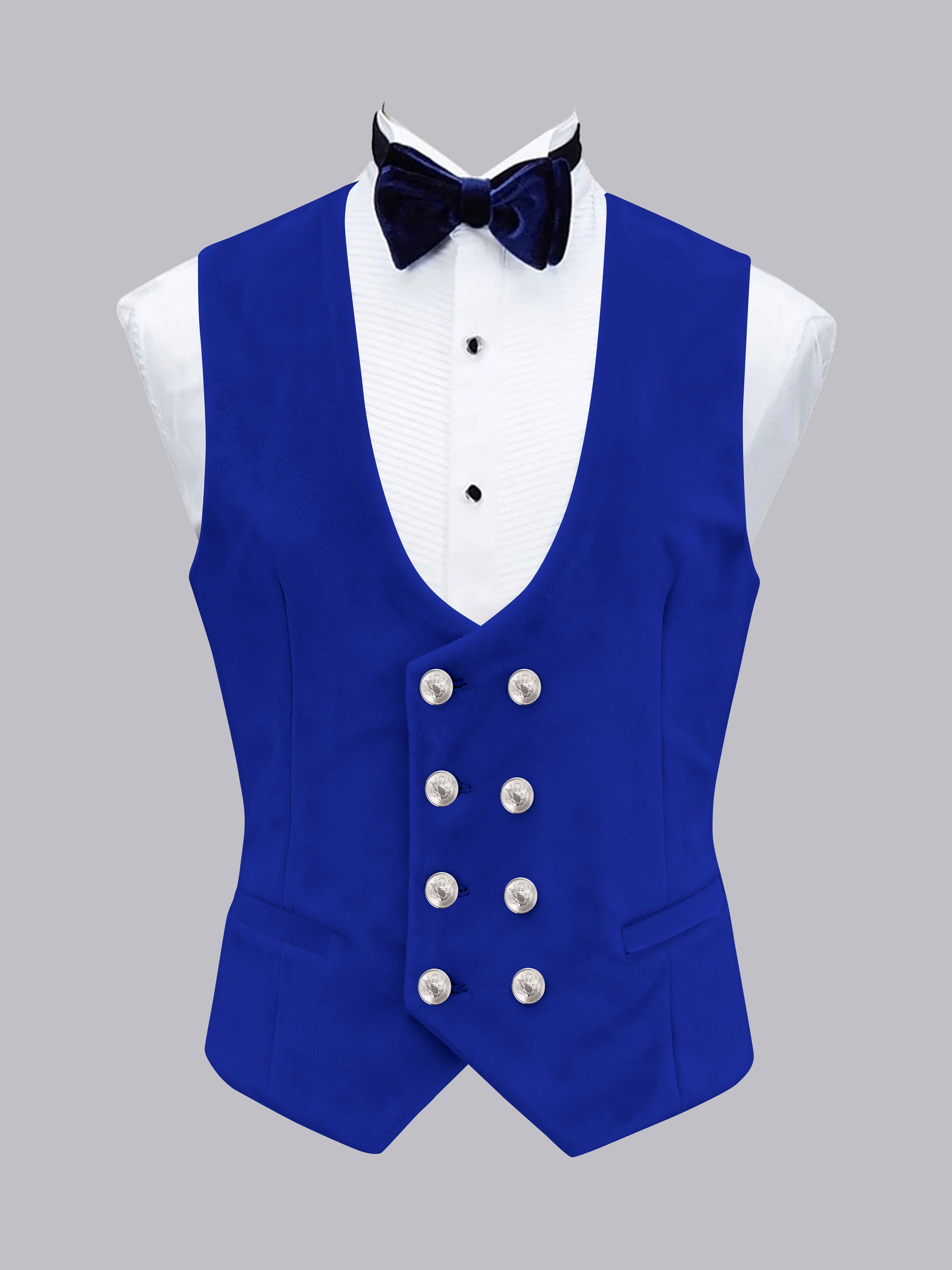 Men's Slim Fit Double Breasted Velvet Vest