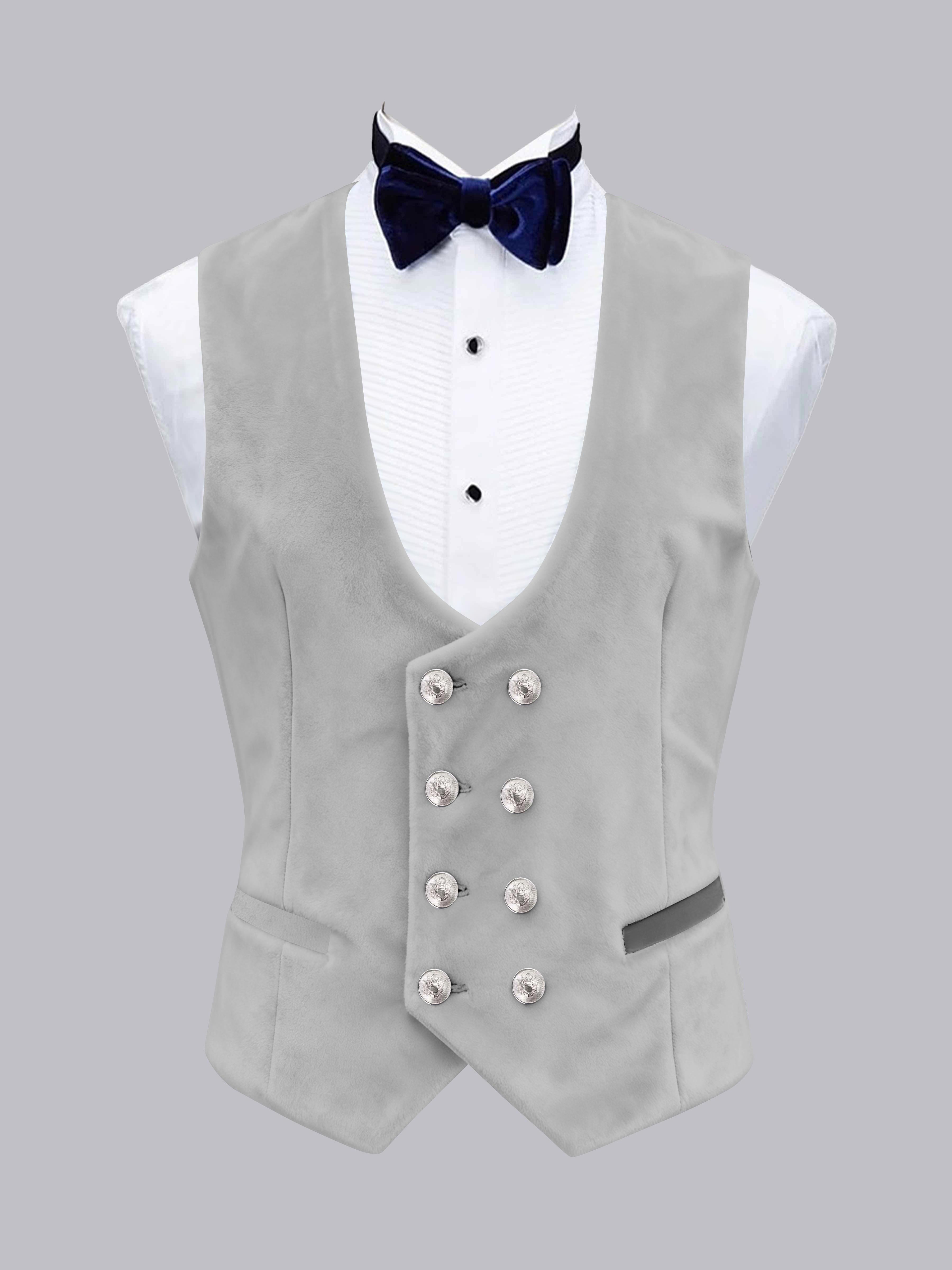 Men's Slim Fit Double Breasted Velvet Vest