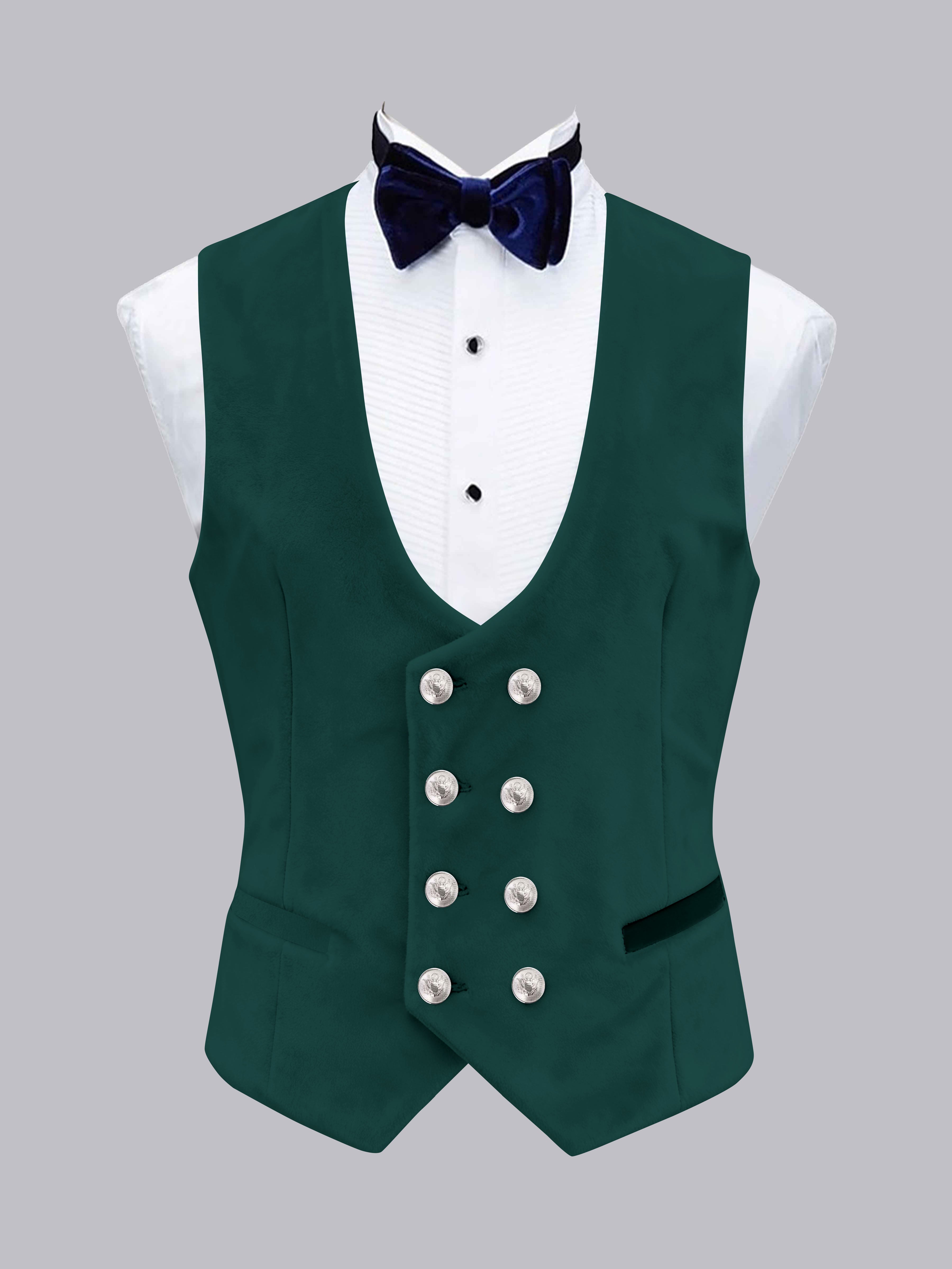 Men's Slim Fit Double Breasted Velvet Vest