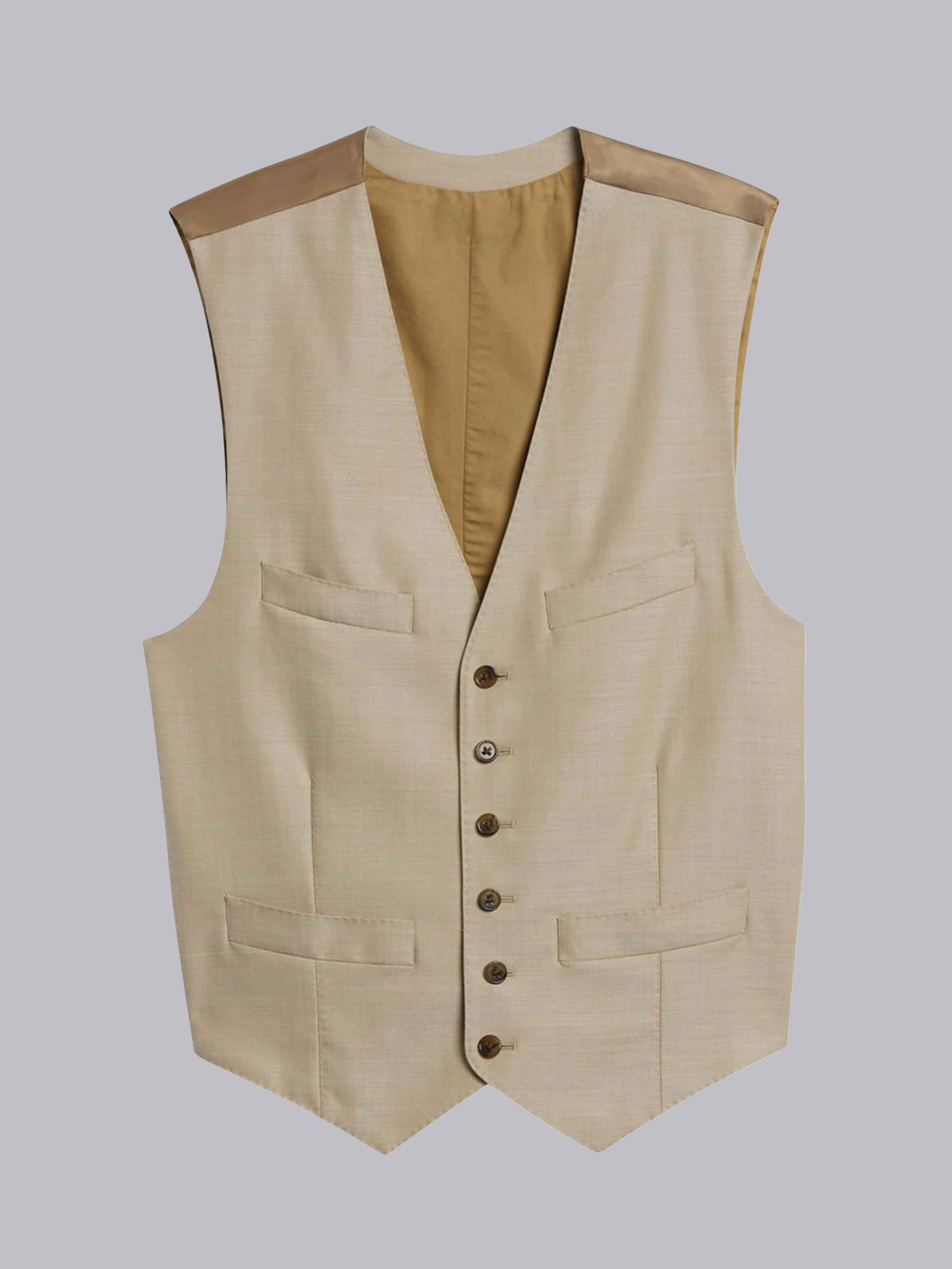 Men's Casual V-Neck Solid Single Six-buttons Vest