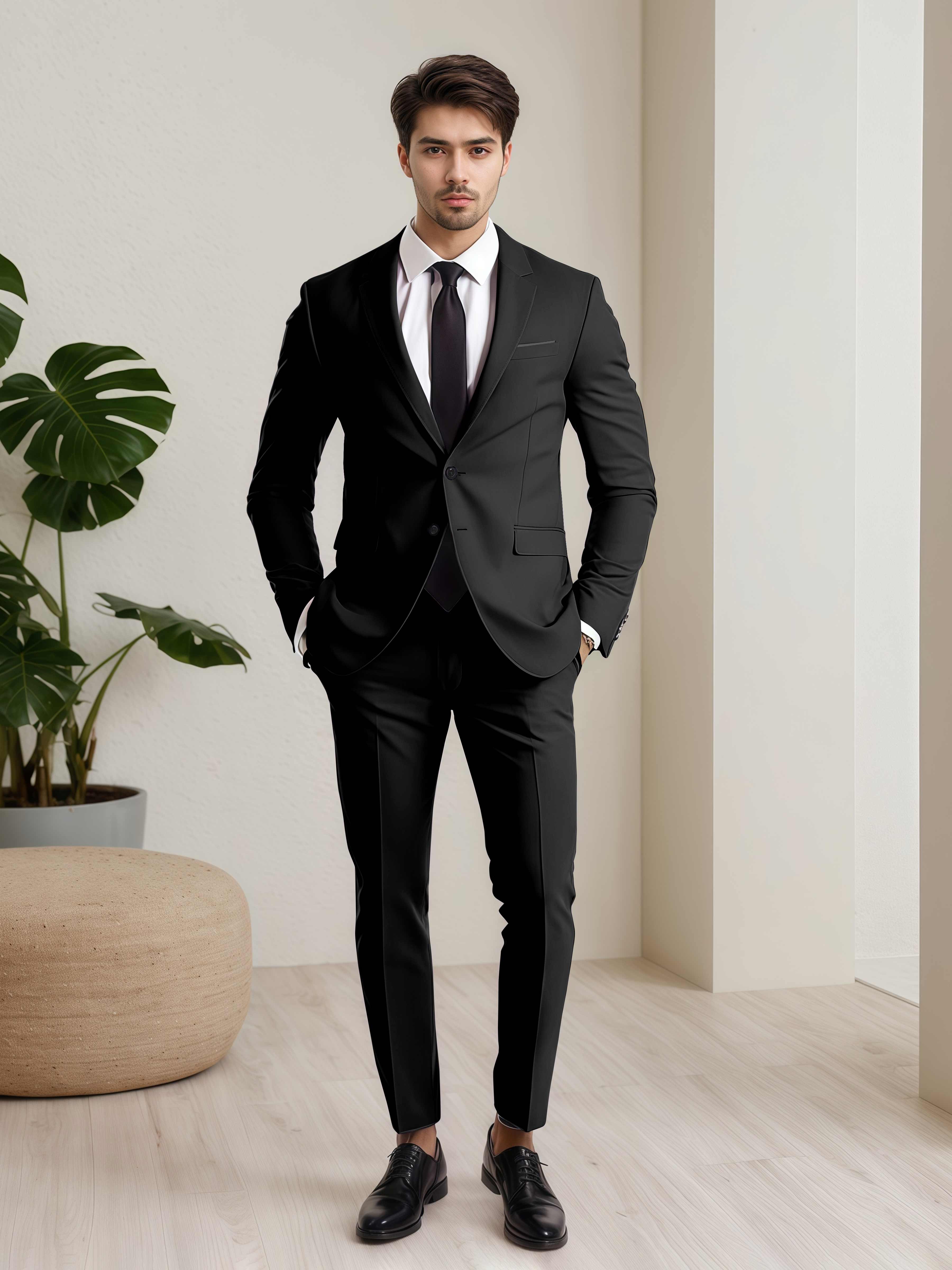 Minimalist Men's Two Buttons 2 Pieces Wedding Suits