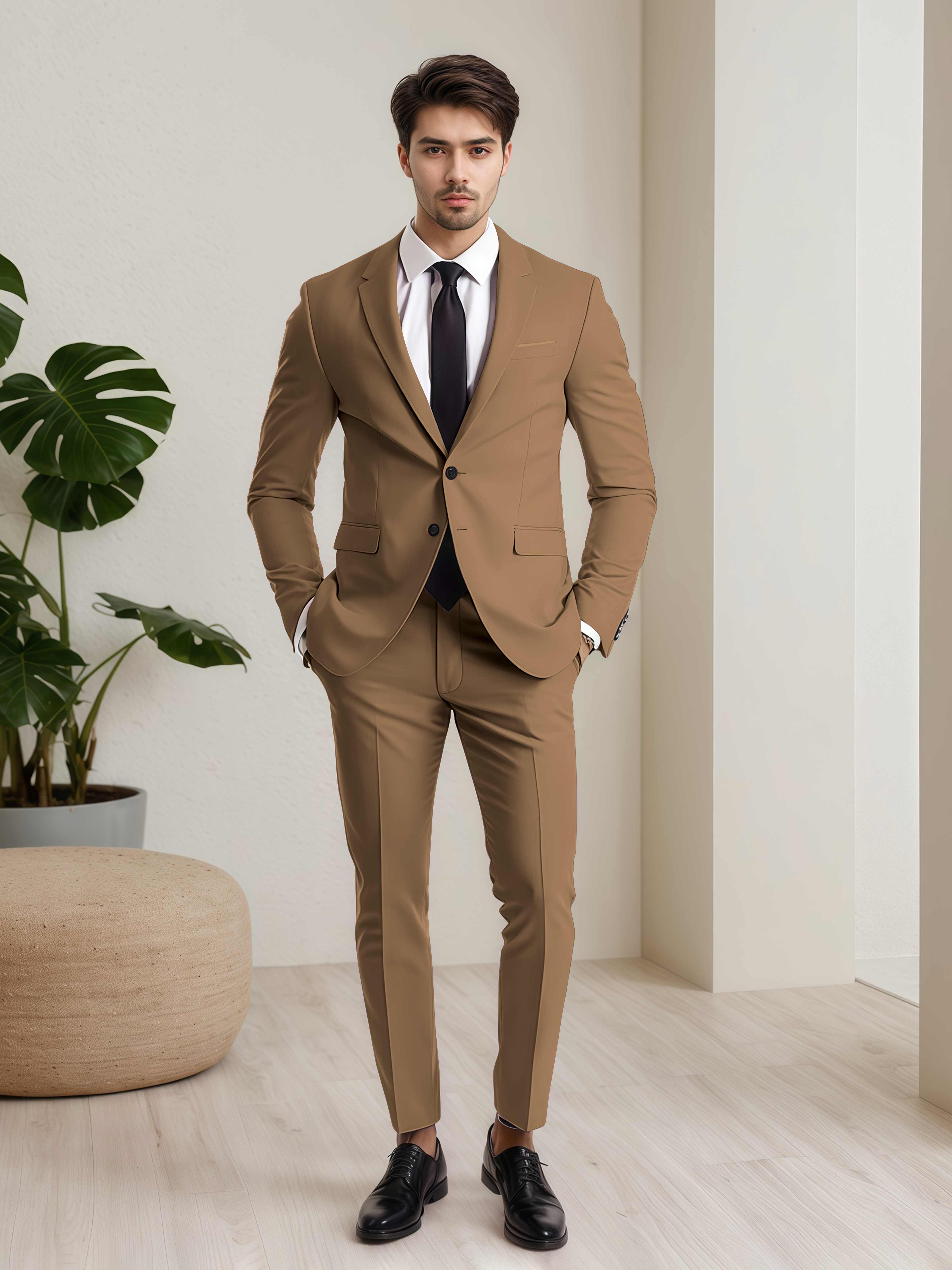 Minimalist Men's Two Buttons 2 Pieces Wedding Suits