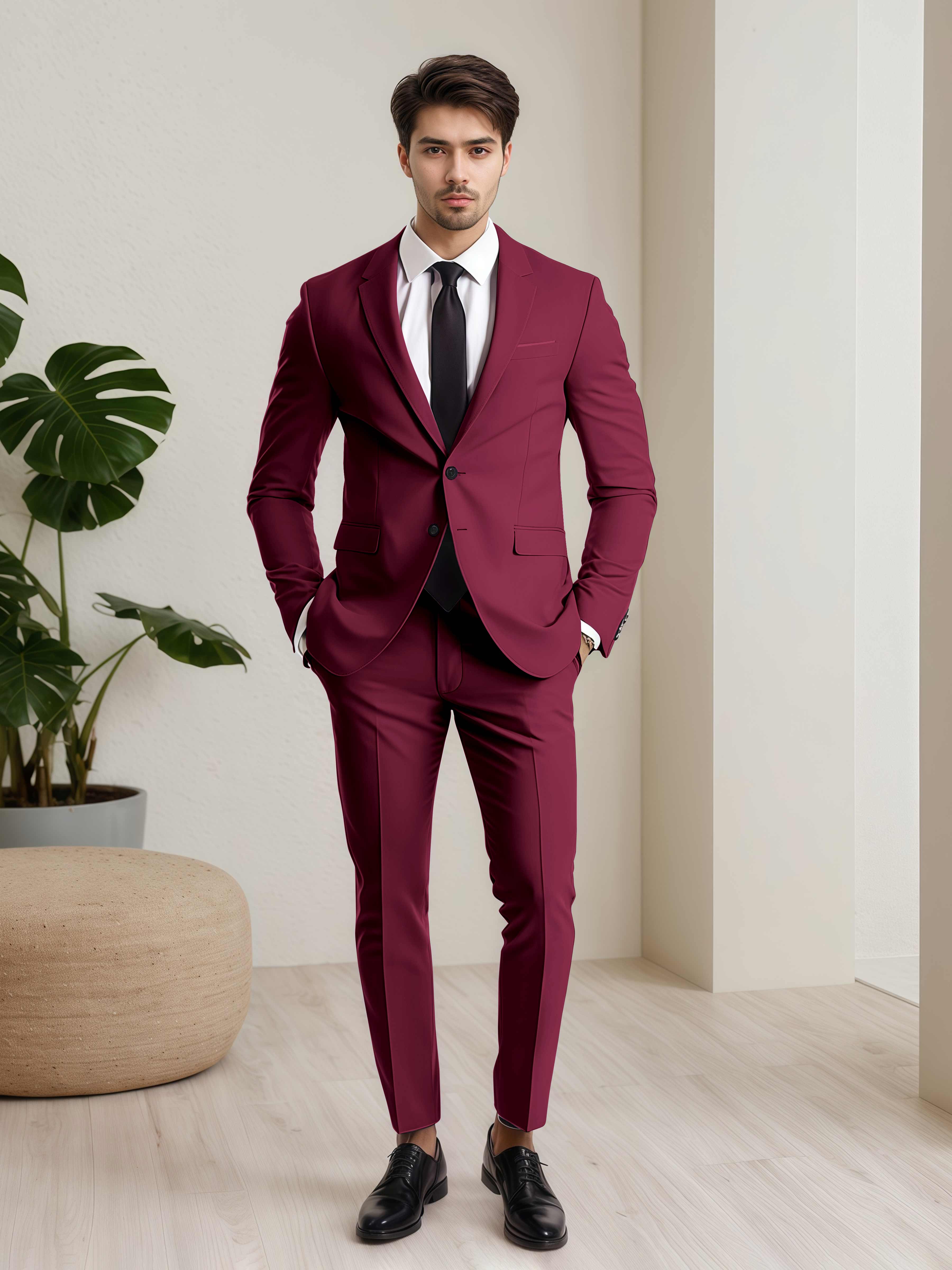 Minimalist Men's Two Buttons 2 Pieces Wedding Suits