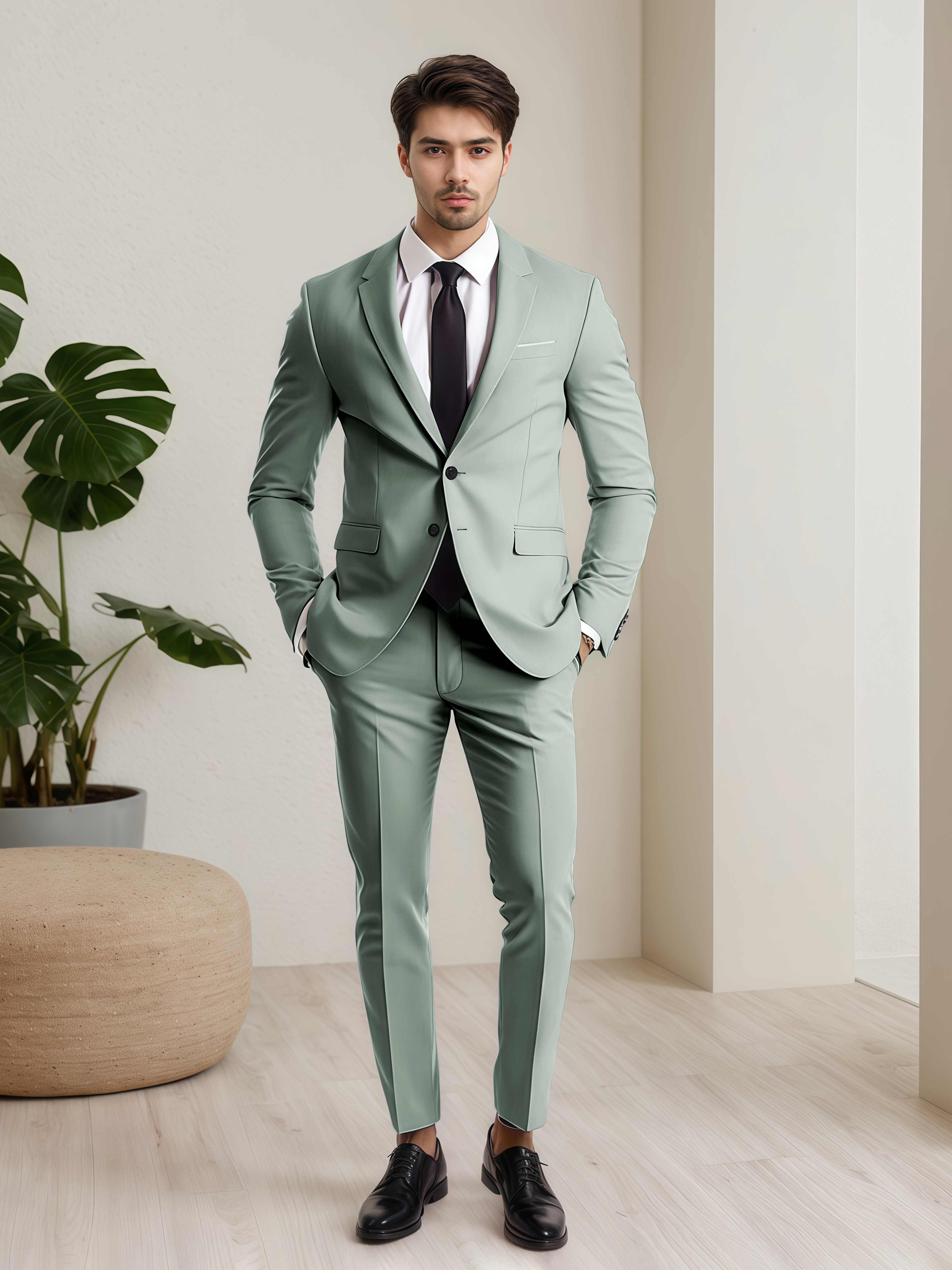 Minimalist Men's Two Buttons 2 Pieces Wedding Suits