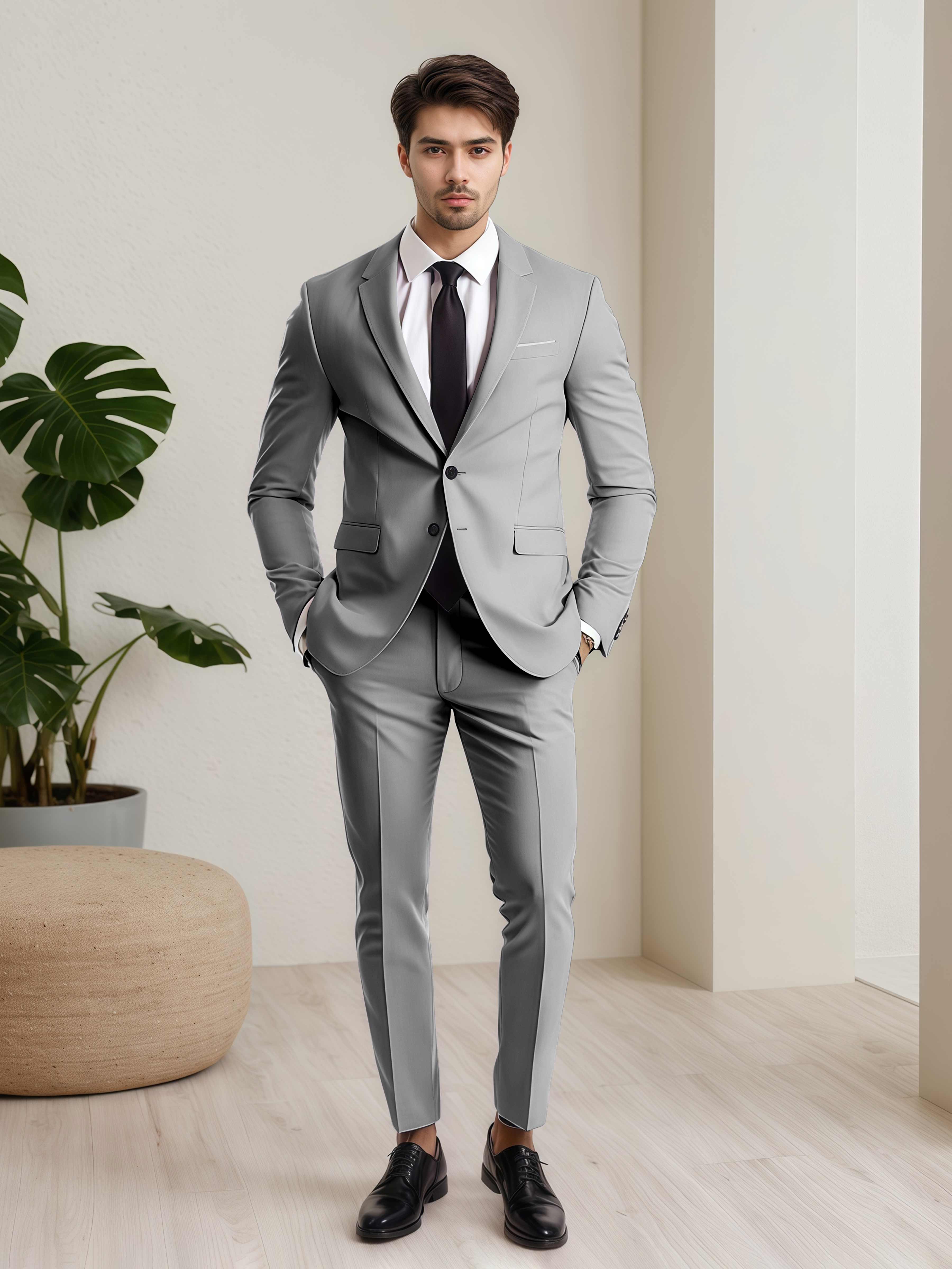 Minimalist Men's Two Buttons 2 Pieces Wedding Suits