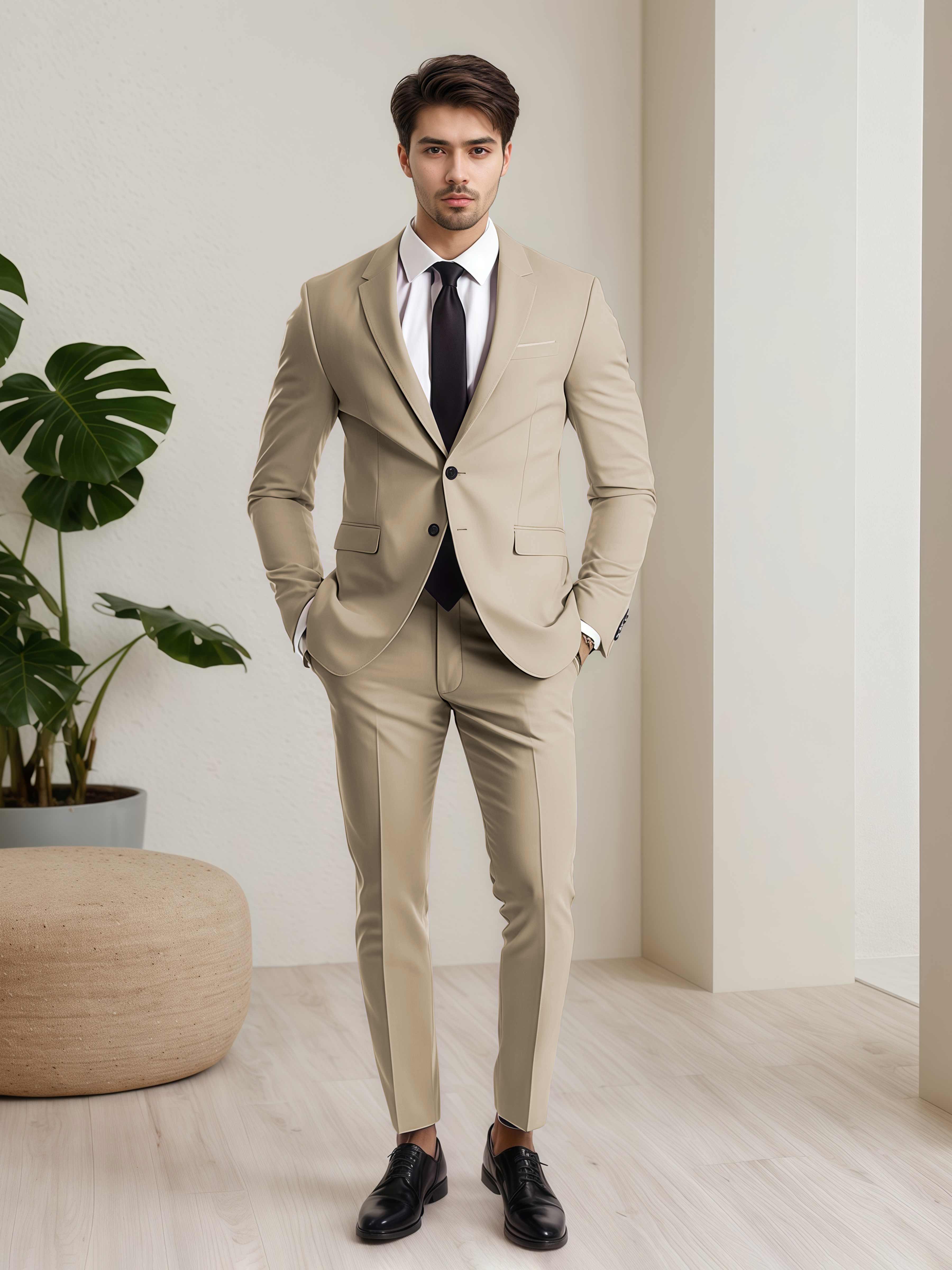 Minimalist Men's Two Buttons 2 Pieces Wedding Suits