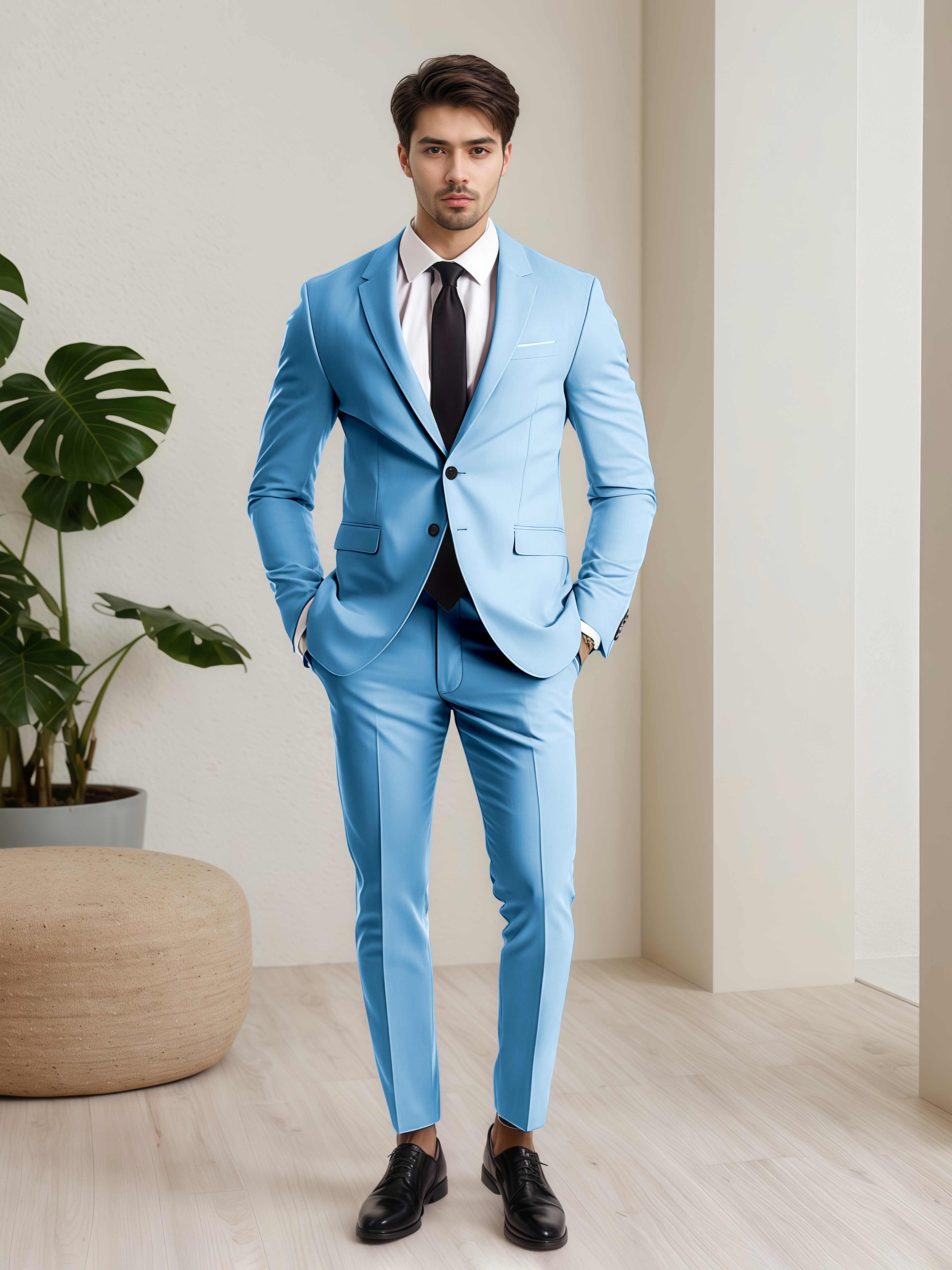 Minimalist Men's Two Buttons 2 Pieces Wedding Suits