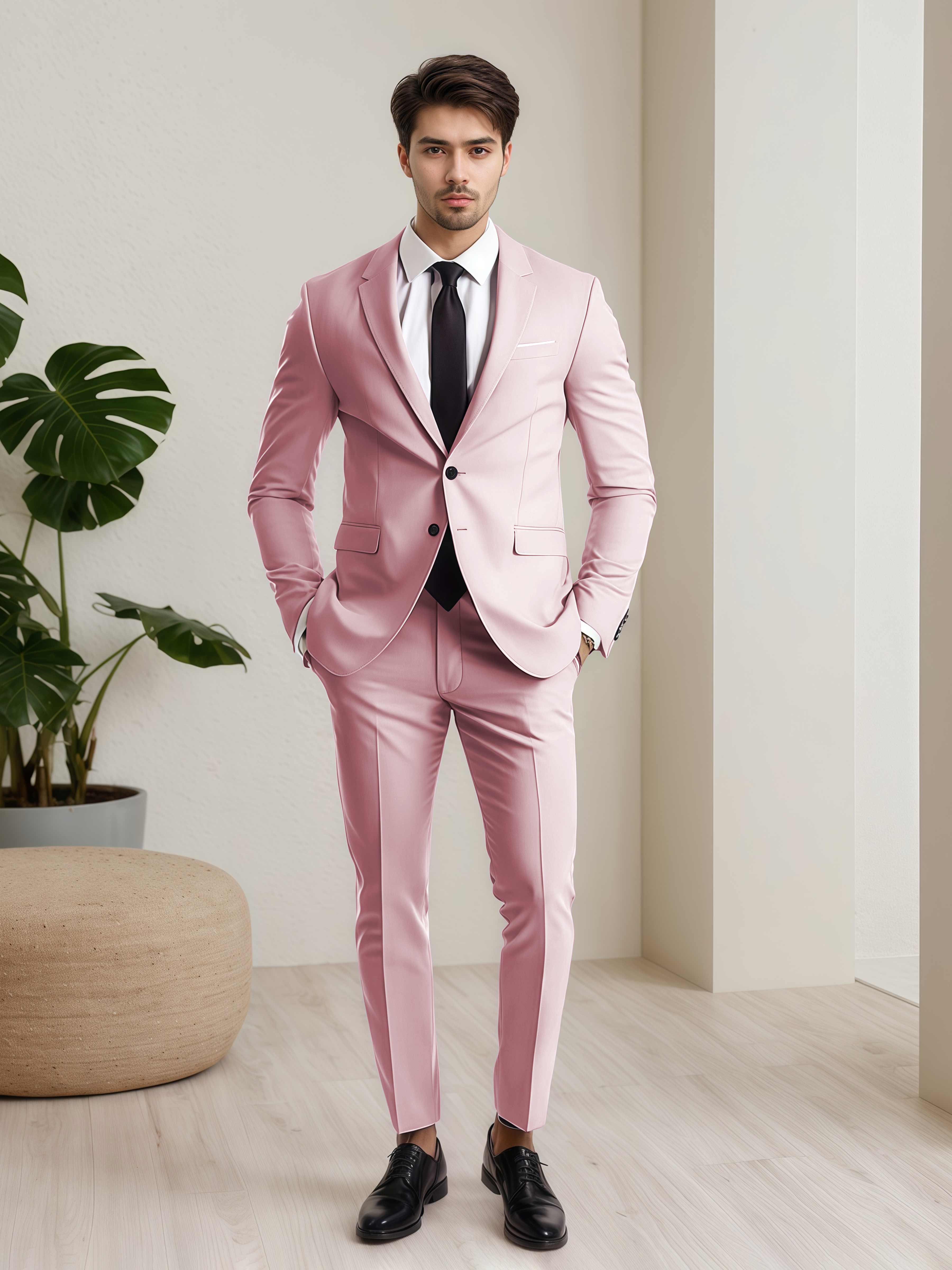 Minimalist Men's Two Buttons 2 Pieces Wedding Suits