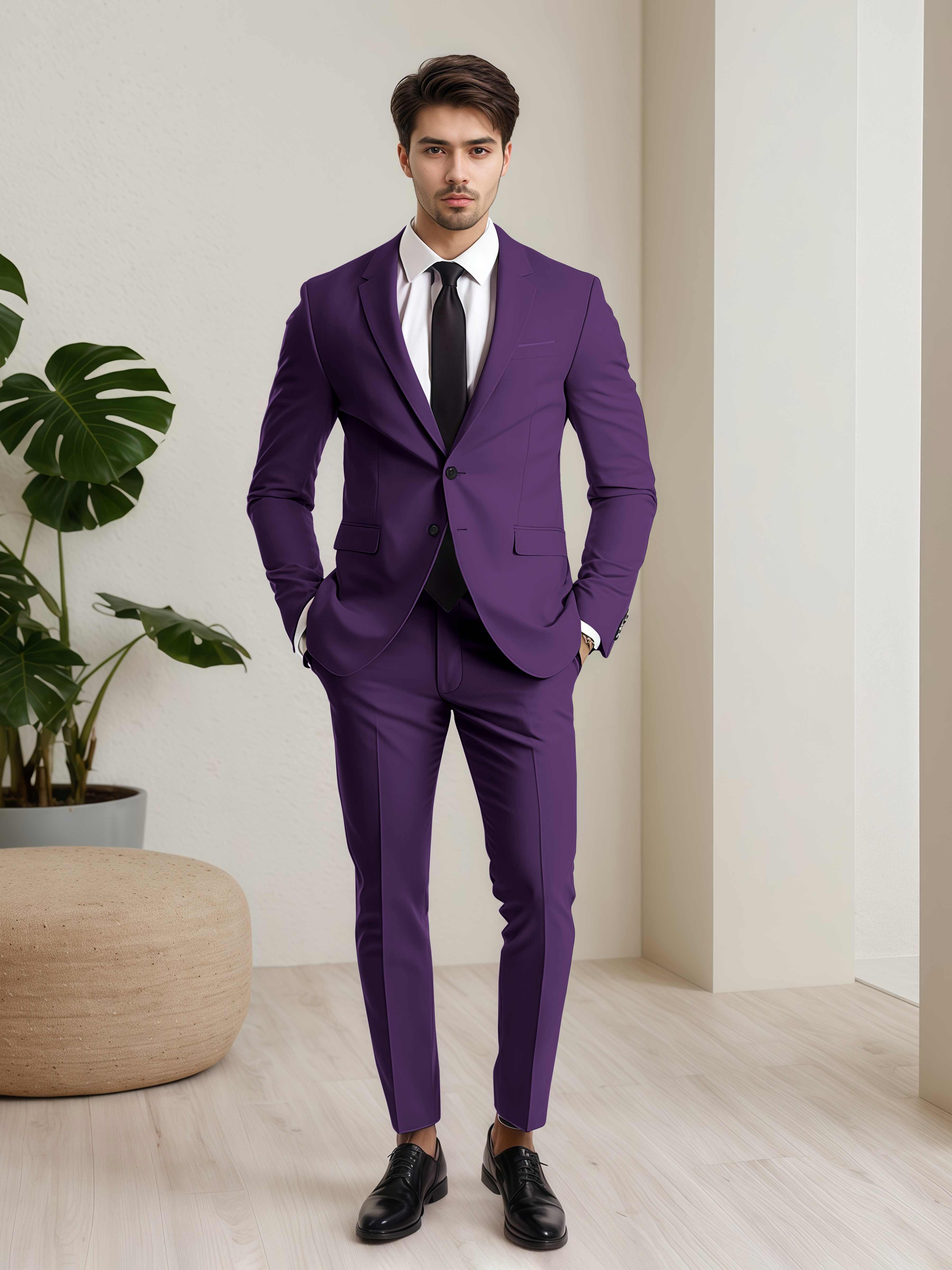 Minimalist Men's Two Buttons 2 Pieces Wedding Suits