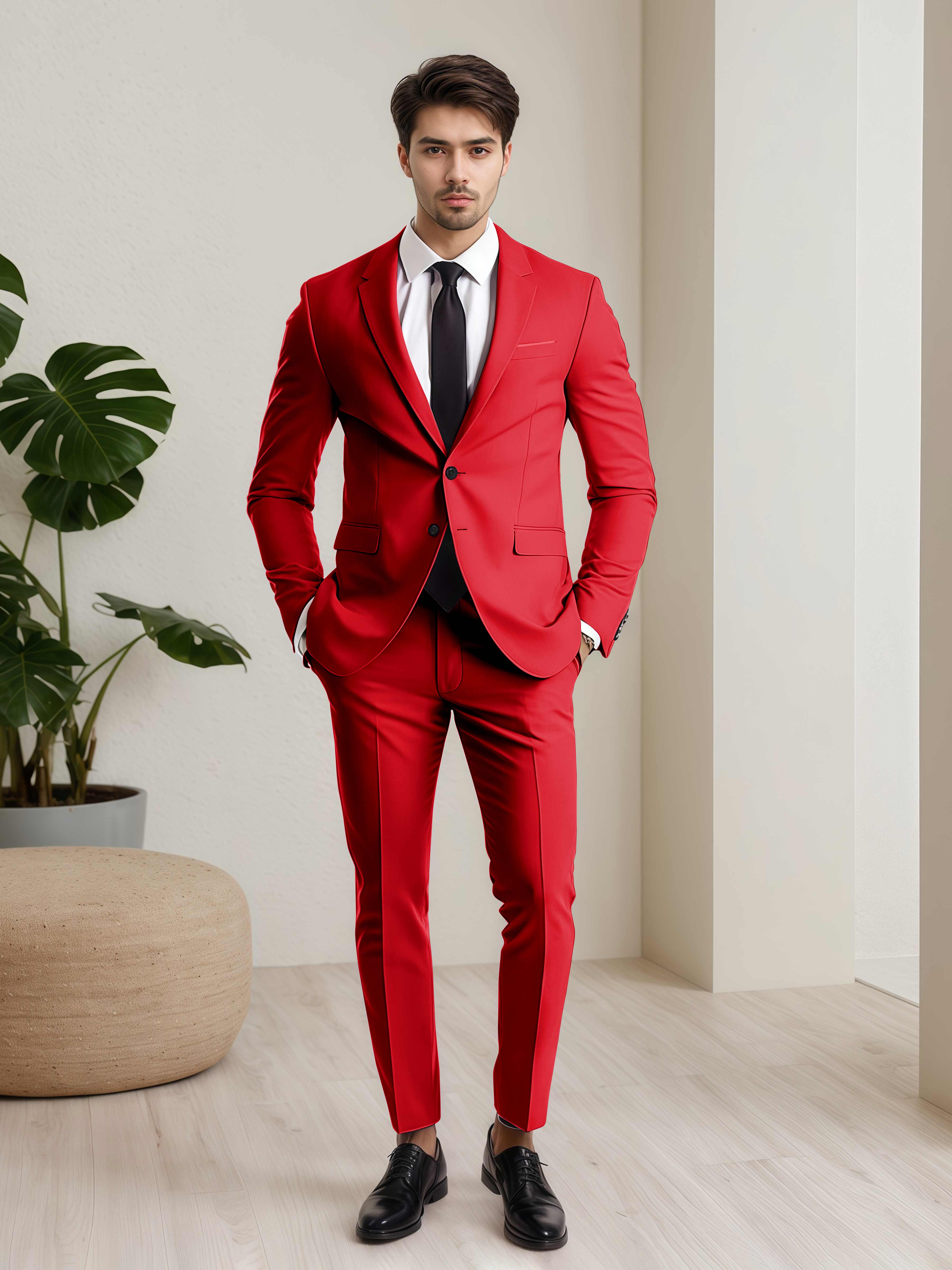 Minimalist Men's Two Buttons 2 Pieces Wedding Suits