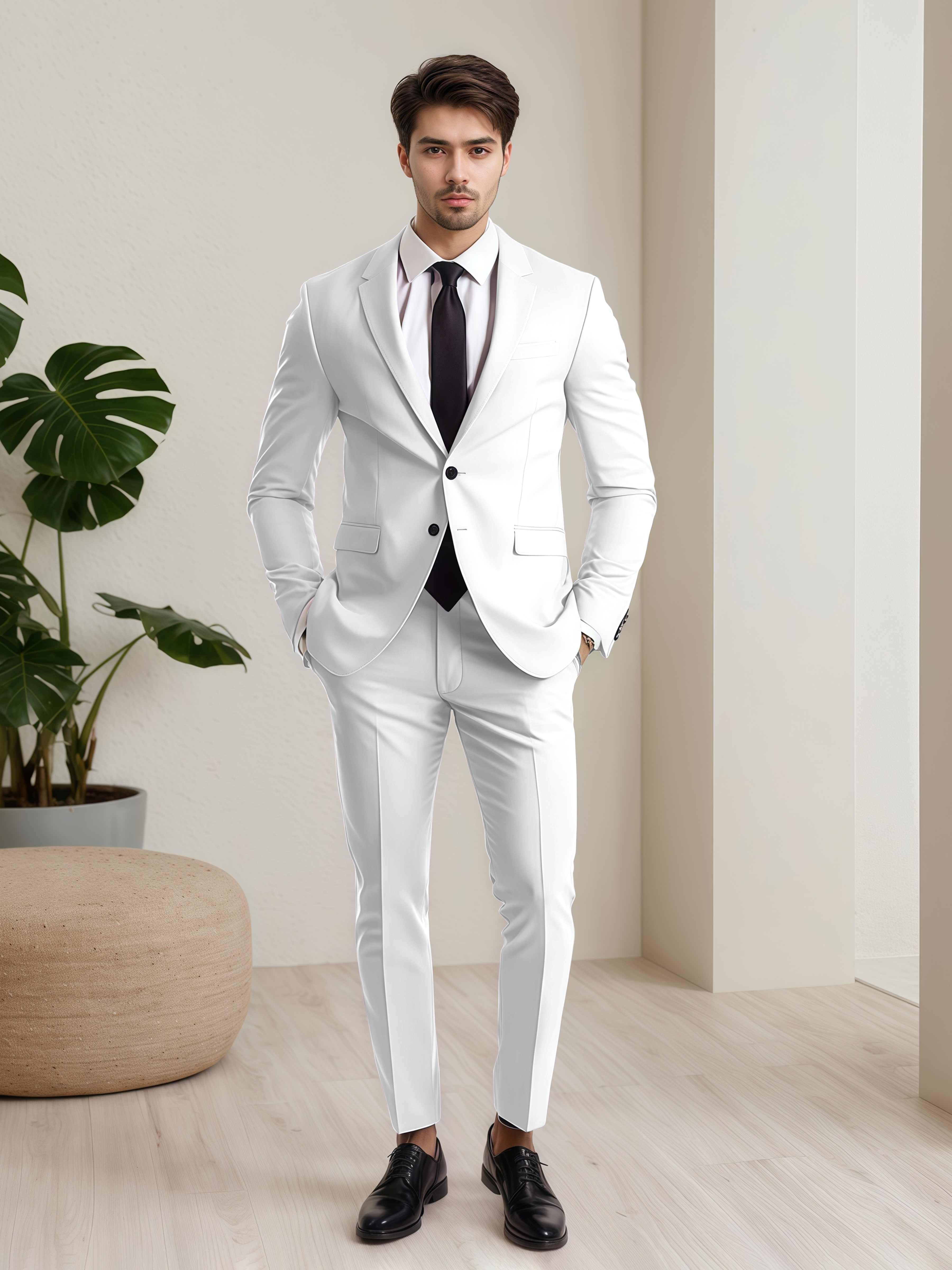 Minimalist Men's Two Buttons 2 Pieces Wedding Suits