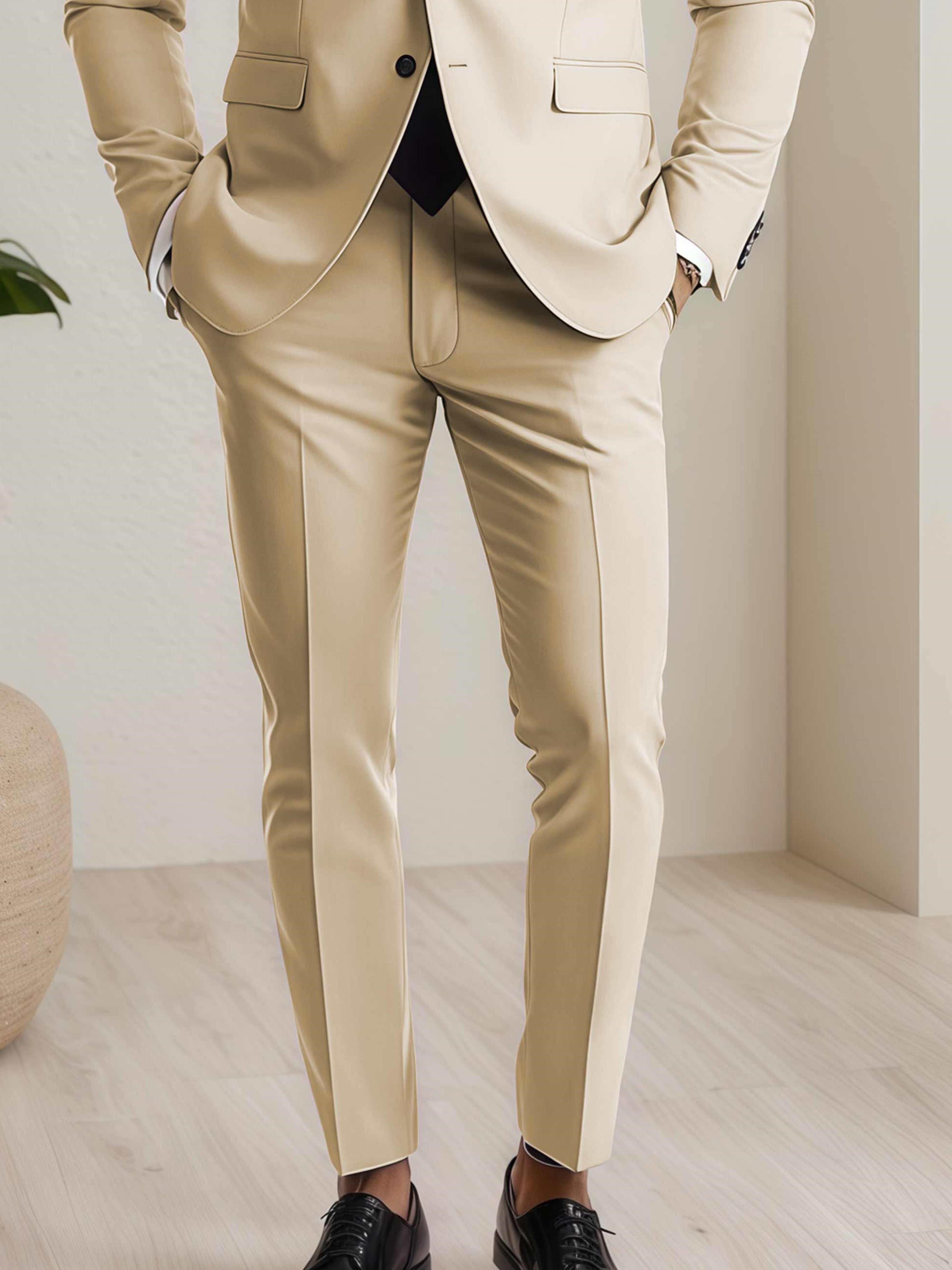 Modern Men's Straight Leg Plain Standard Fit Pants