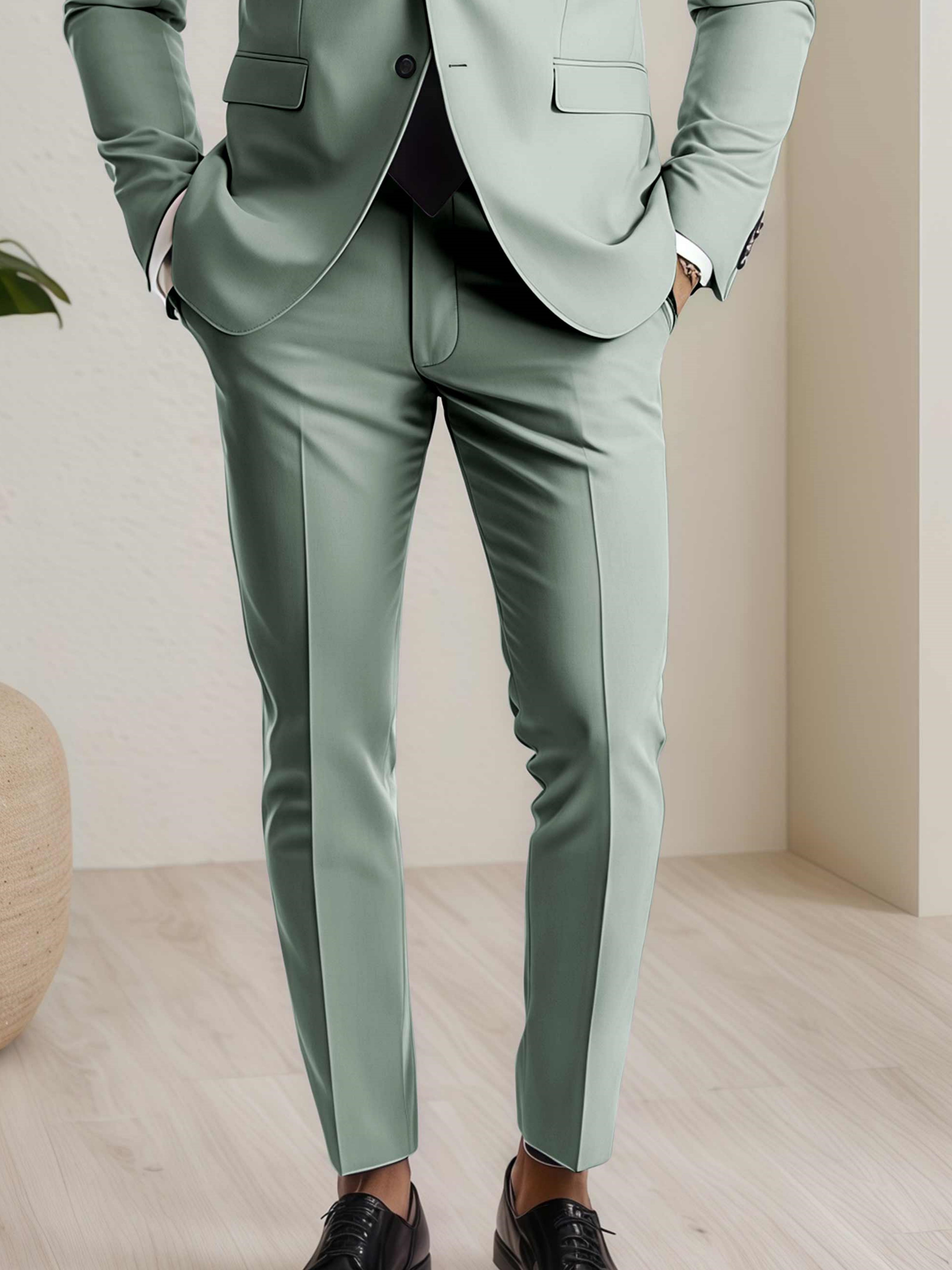 Modern Men's Straight Leg Plain Standard Fit Pants