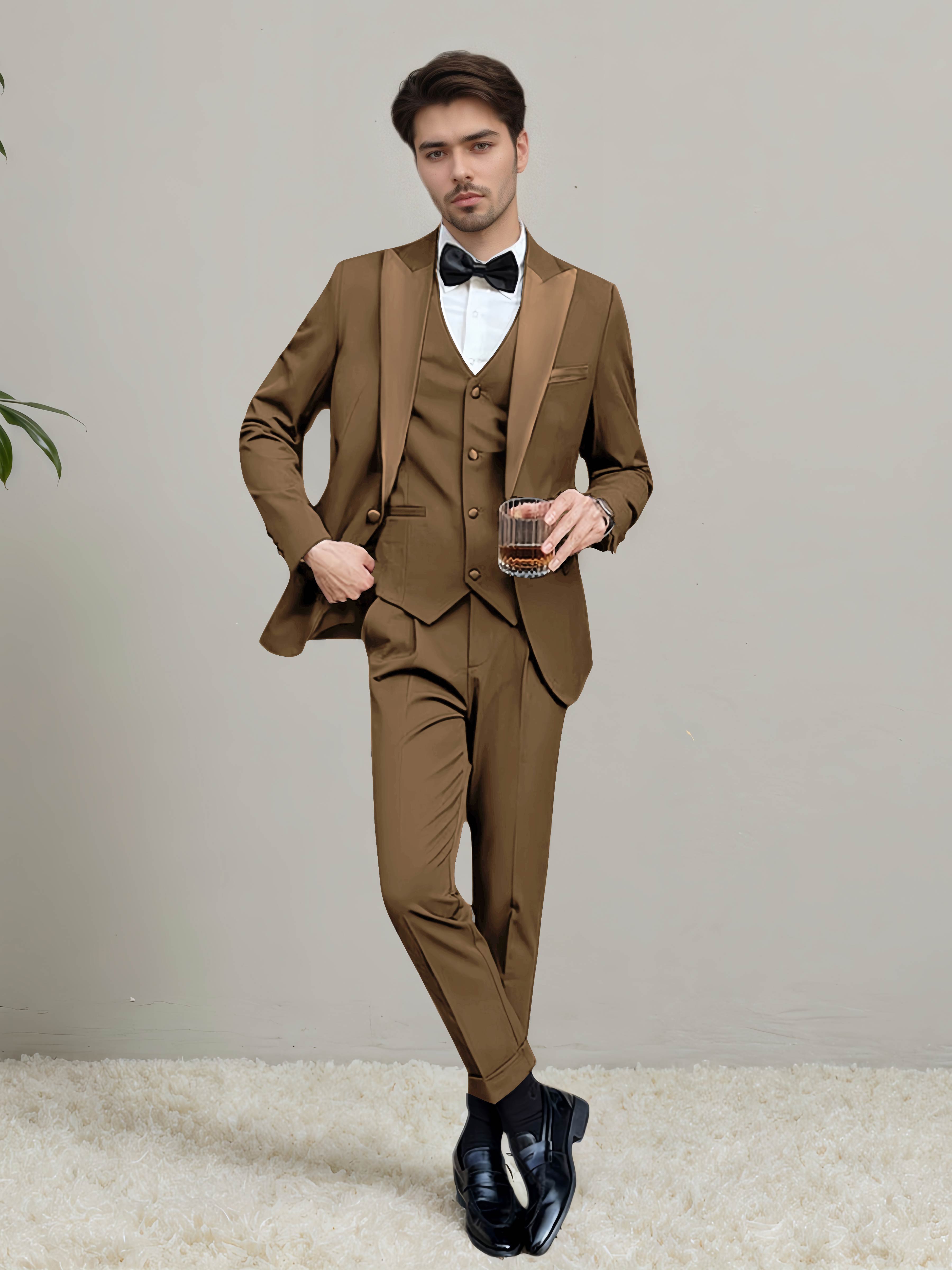 Modern Men's One Button 3 Pieces Wedding Suits
