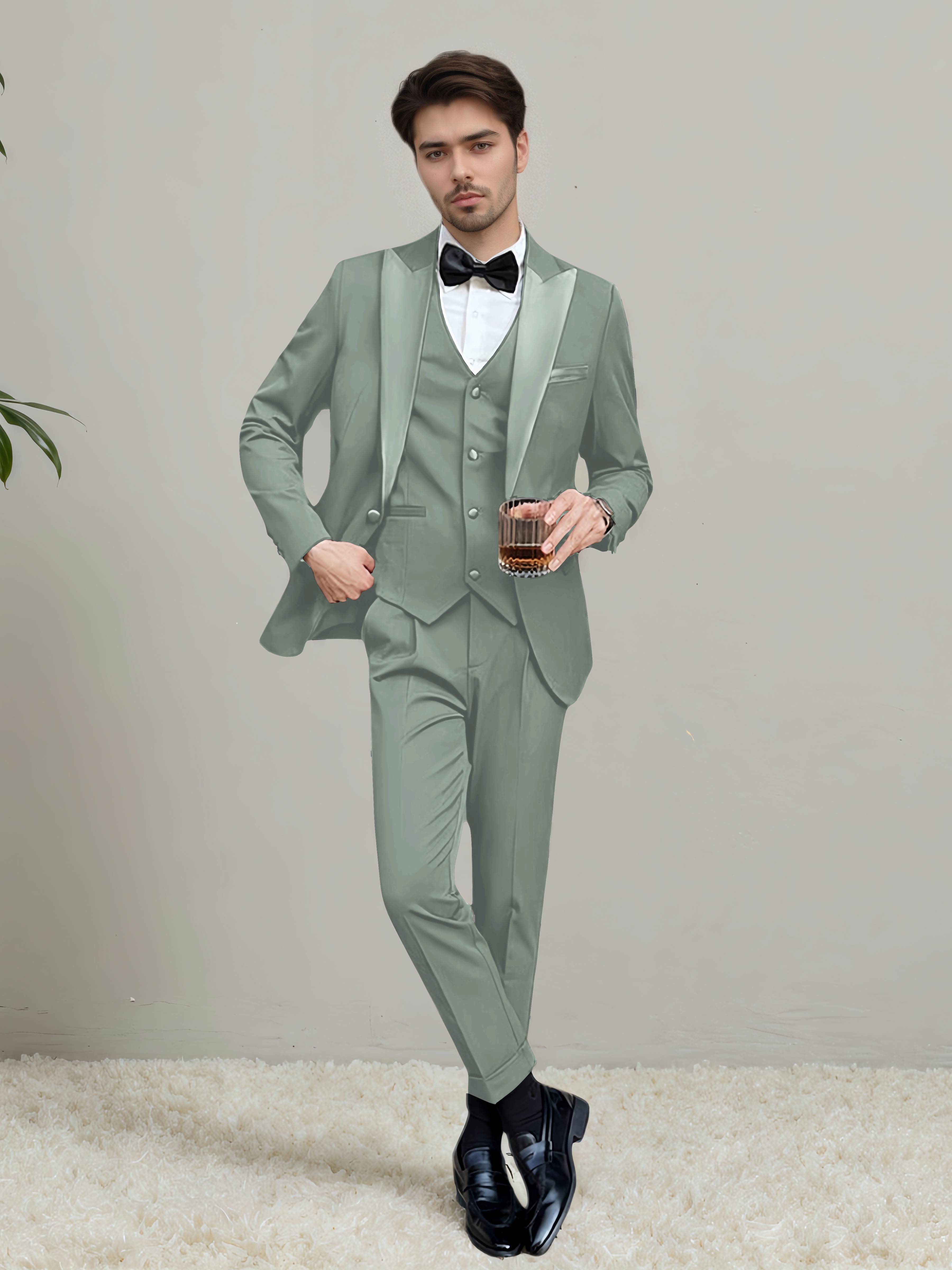 Modern Men's One Button 3 Pieces Wedding Suits