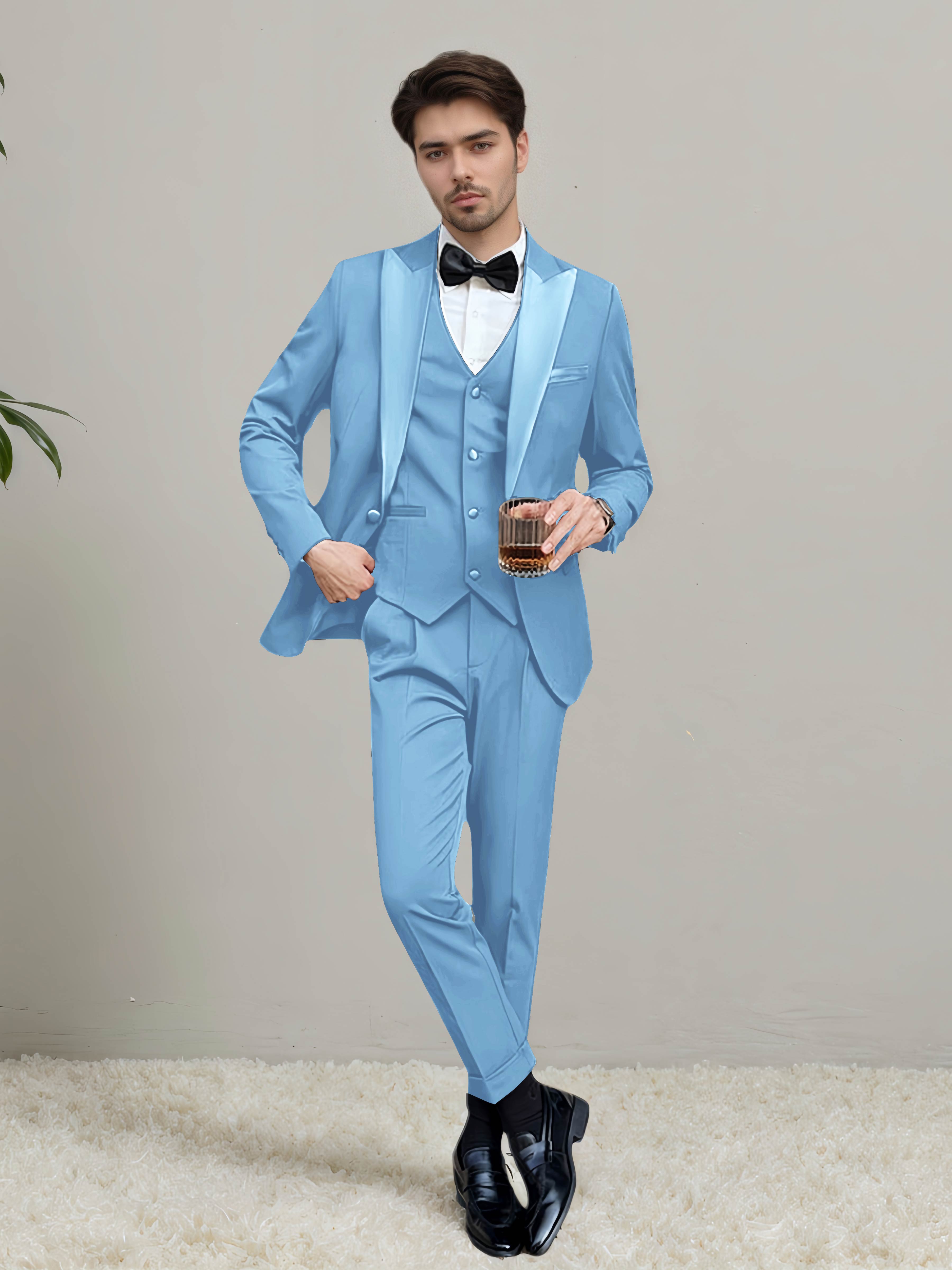 Modern Men's One Button 3 Pieces Wedding Suits