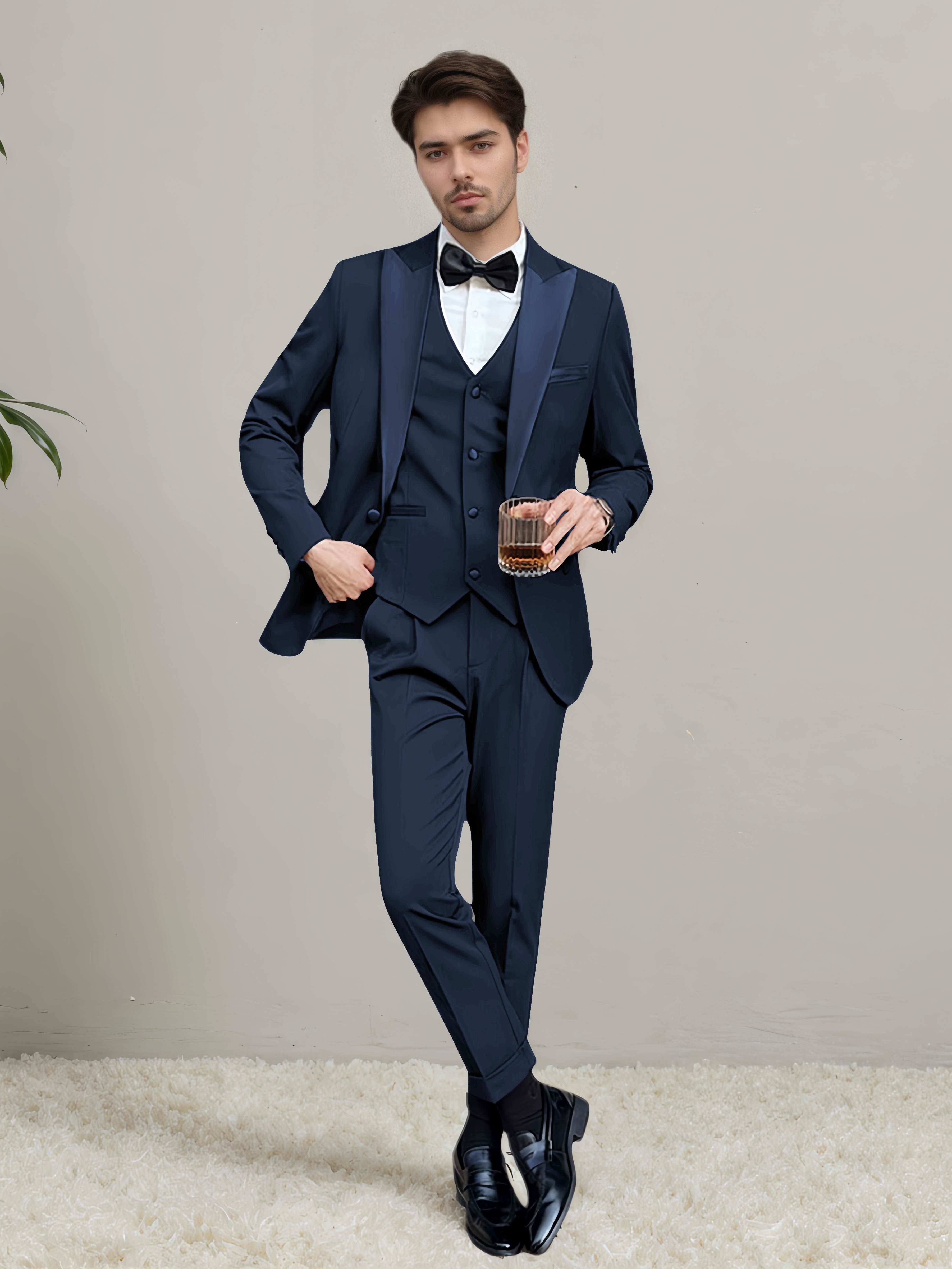 Modern Men's One Button 3 Pieces Wedding Suits