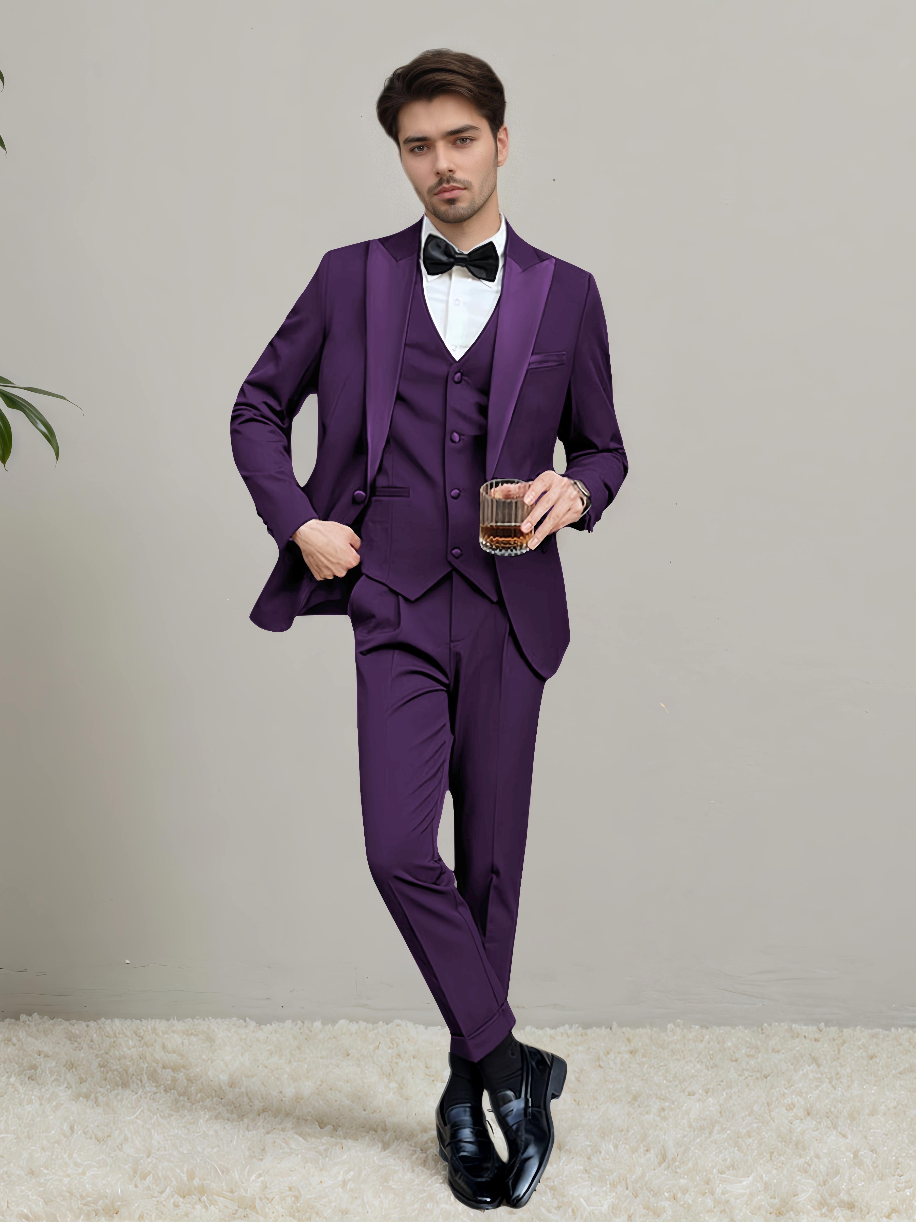 Modern Men's One Button 3 Pieces Wedding Suits