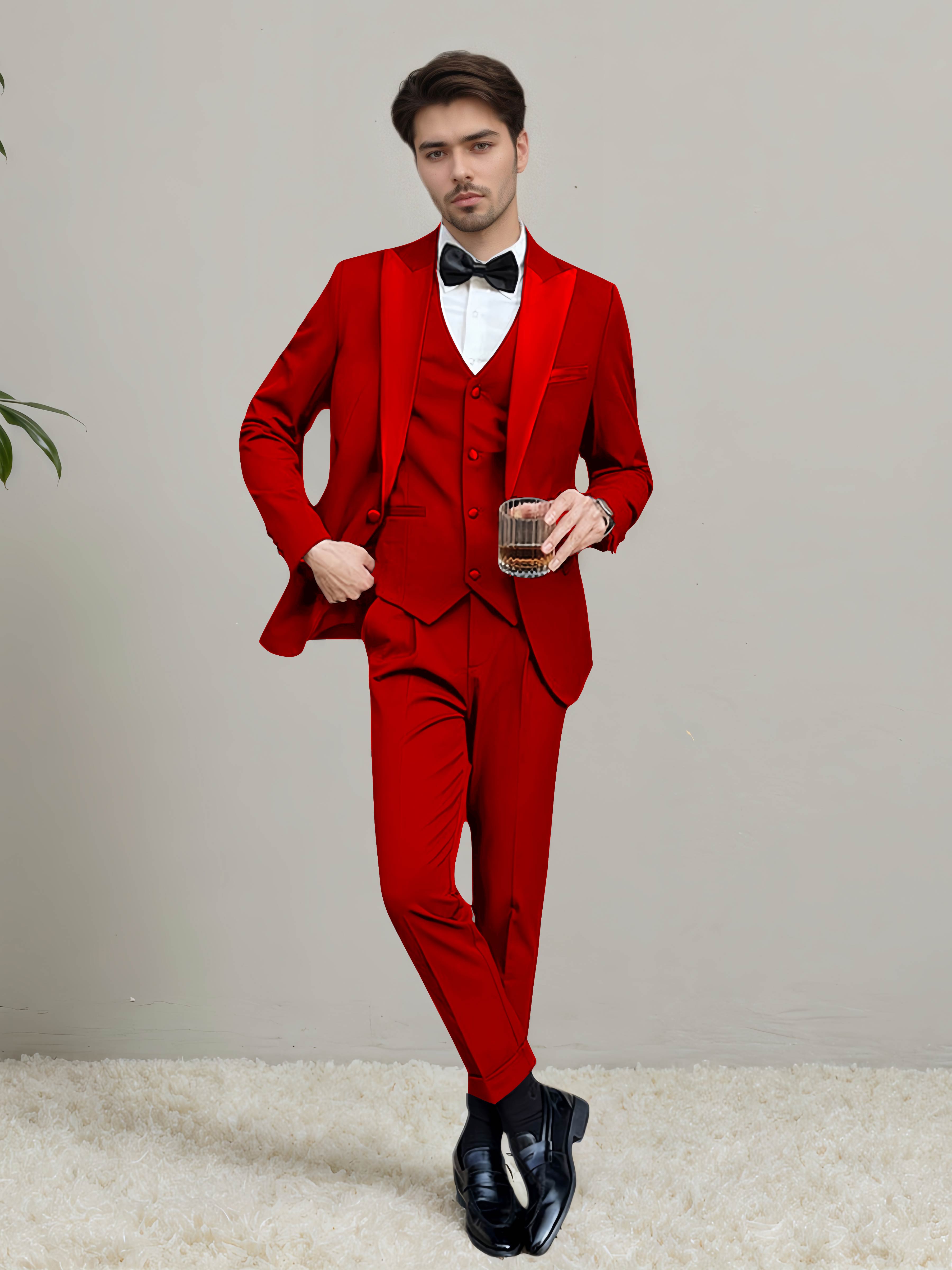 Modern Men's One Button 3 Pieces Wedding Suits