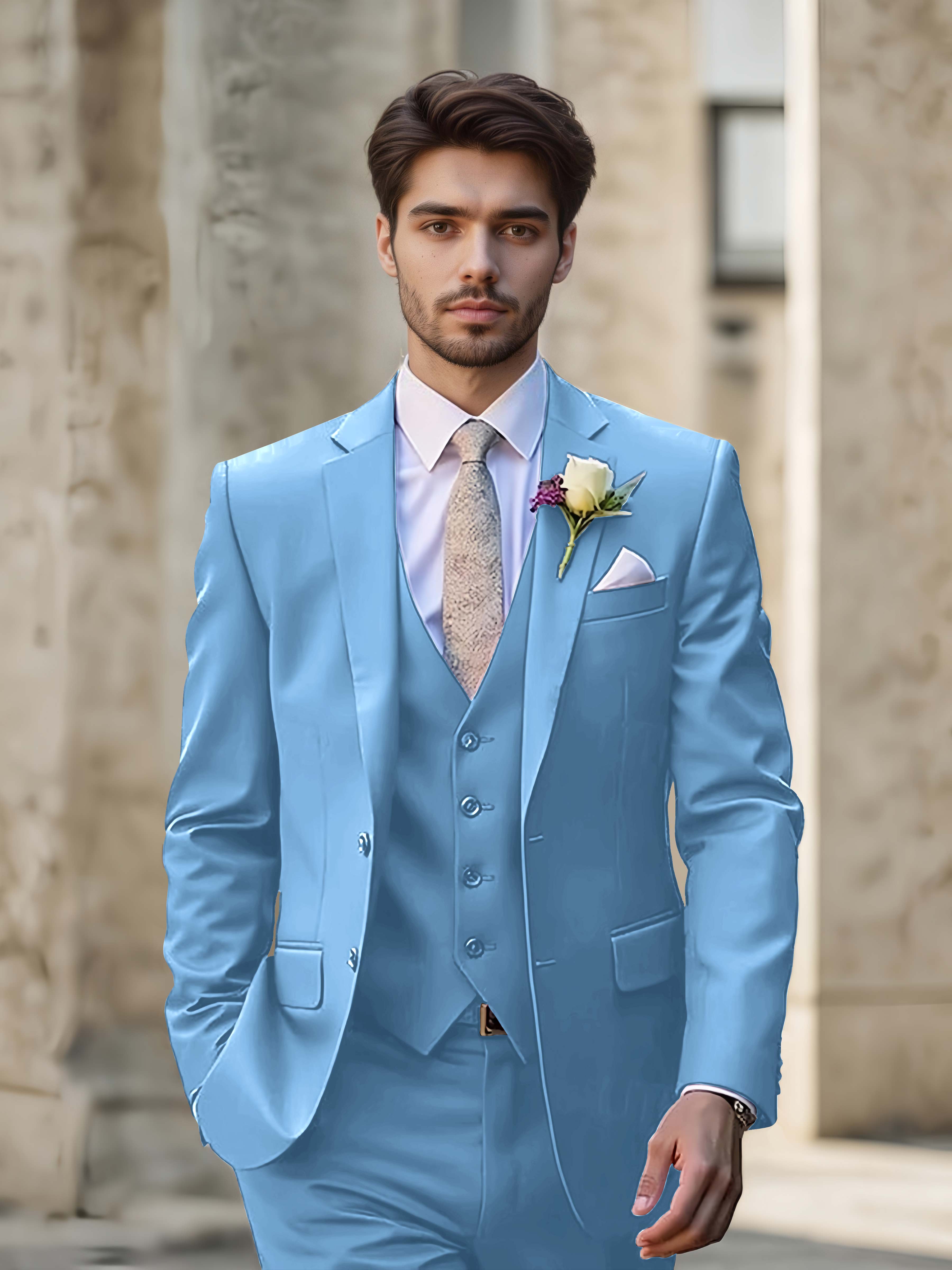 Modern Men's Wedding Suit 3 Pieces Single Breasted Event Suits
