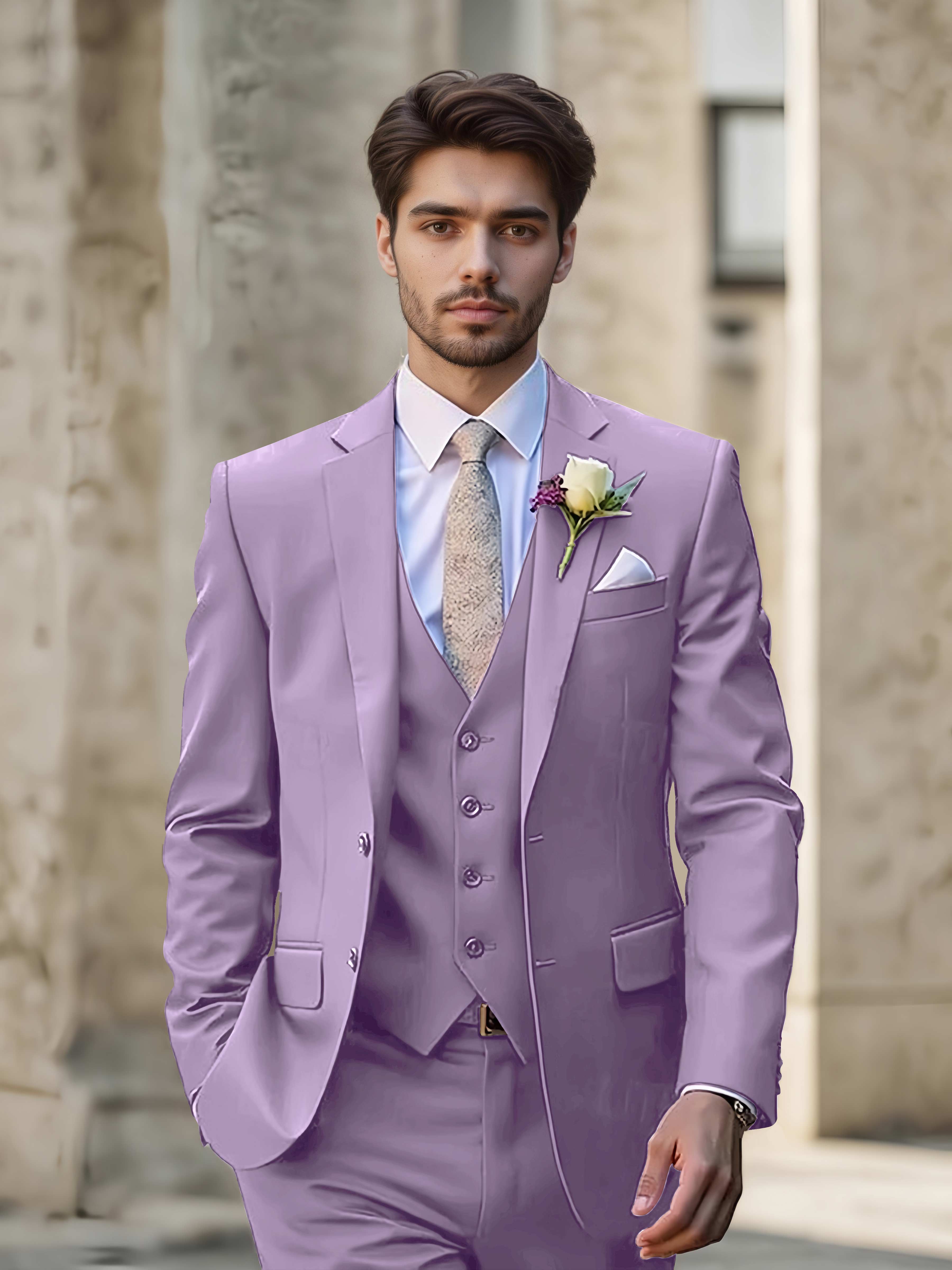 Modern Men's Wedding Suit 3 Pieces Single Breasted Event Suits