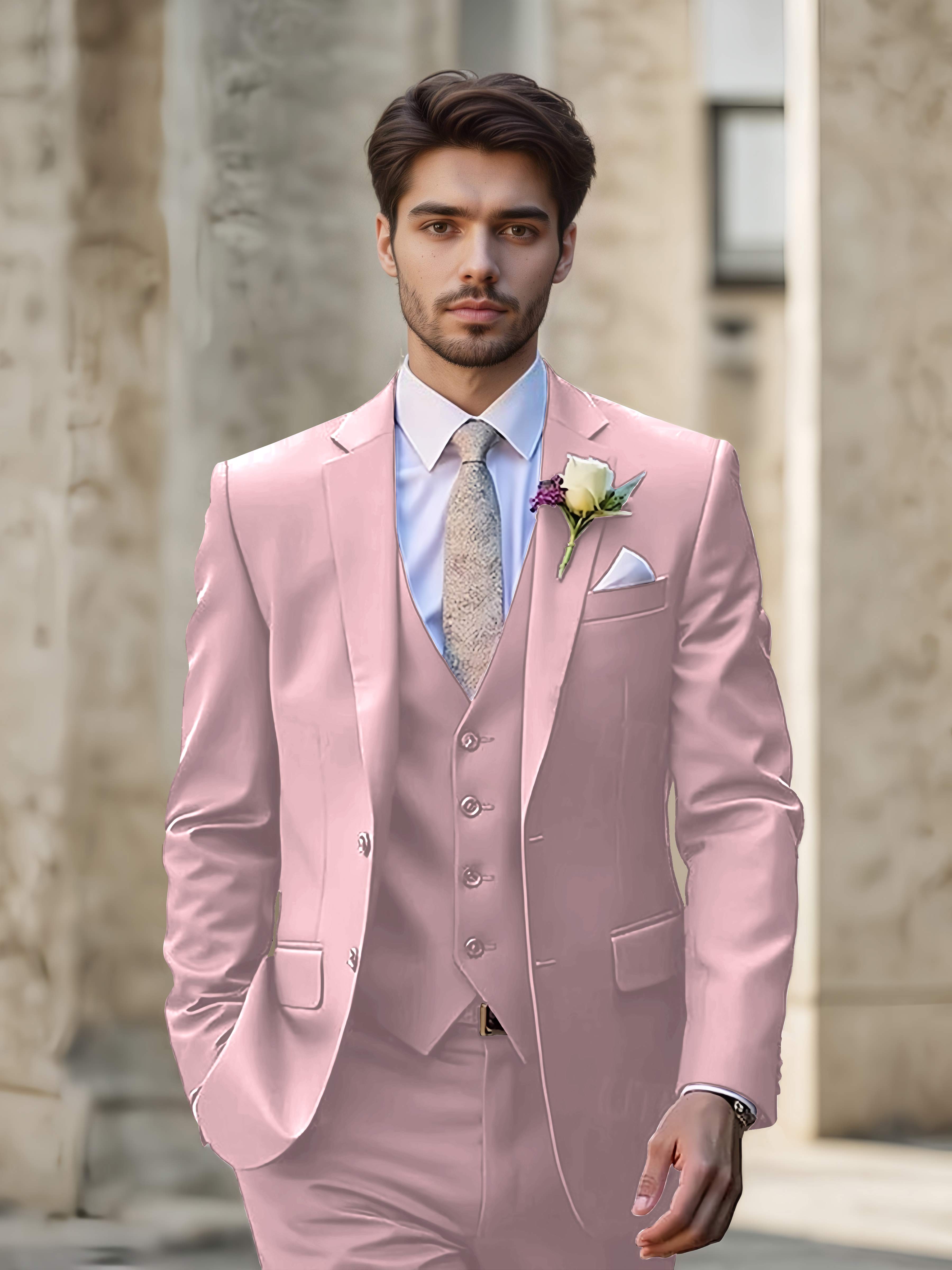 Modern Men's Wedding Suit 3 Pieces Single Breasted Event Suits
