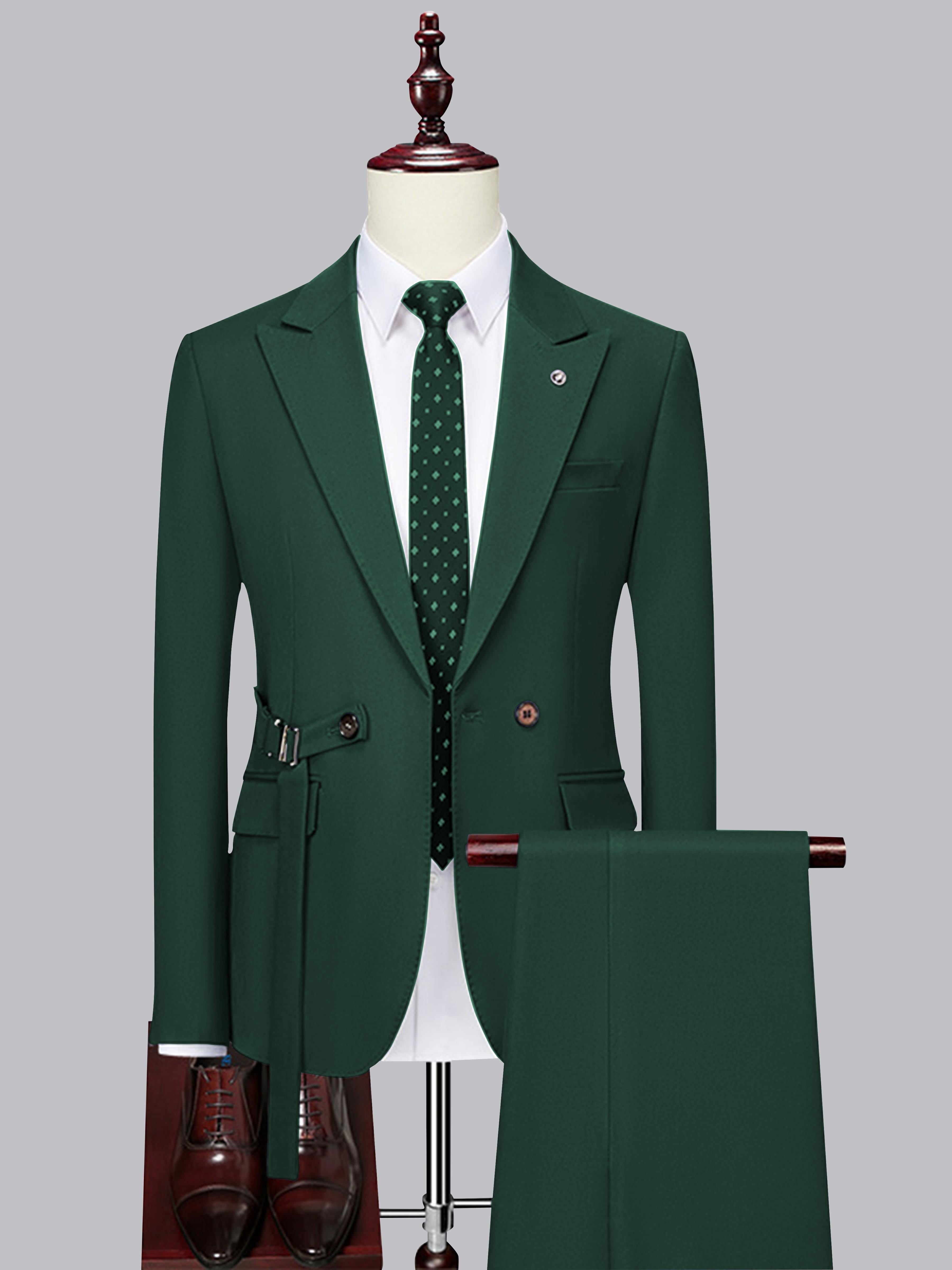 Modern Slim Fit Men's Decorative Belt 2 Pieces Wedding Suits