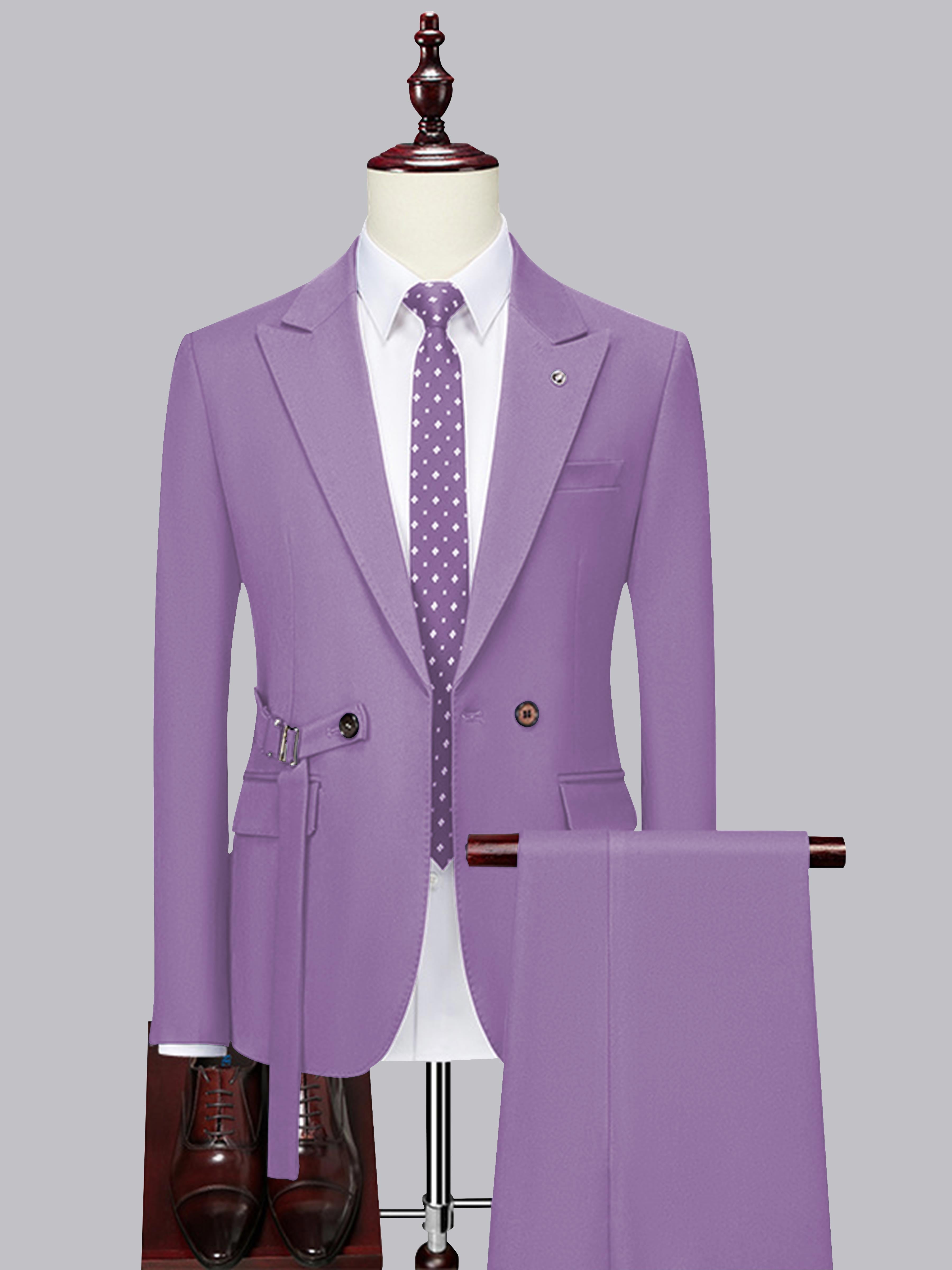 Modern Slim Fit Men's Decorative Belt 2 Pieces Wedding Suits