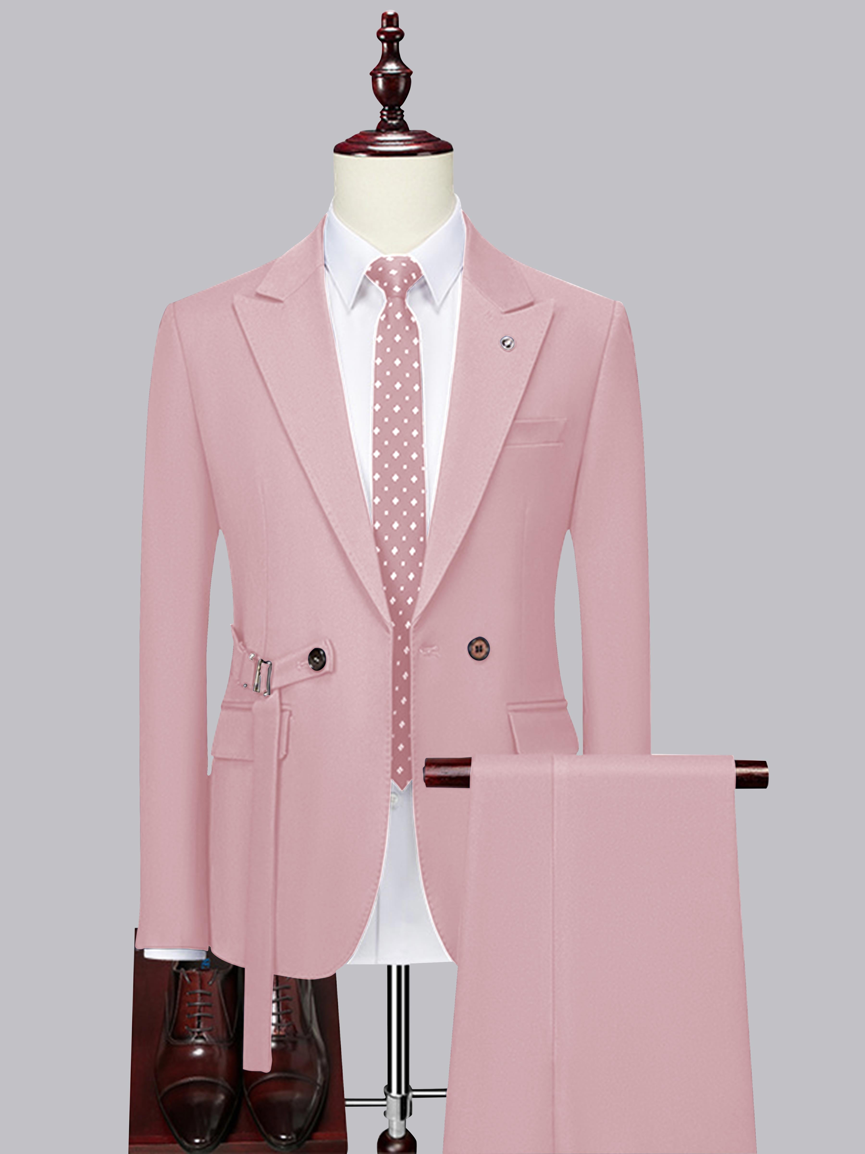 Modern Slim Fit Men's Decorative Belt 2 Pieces Wedding Suits