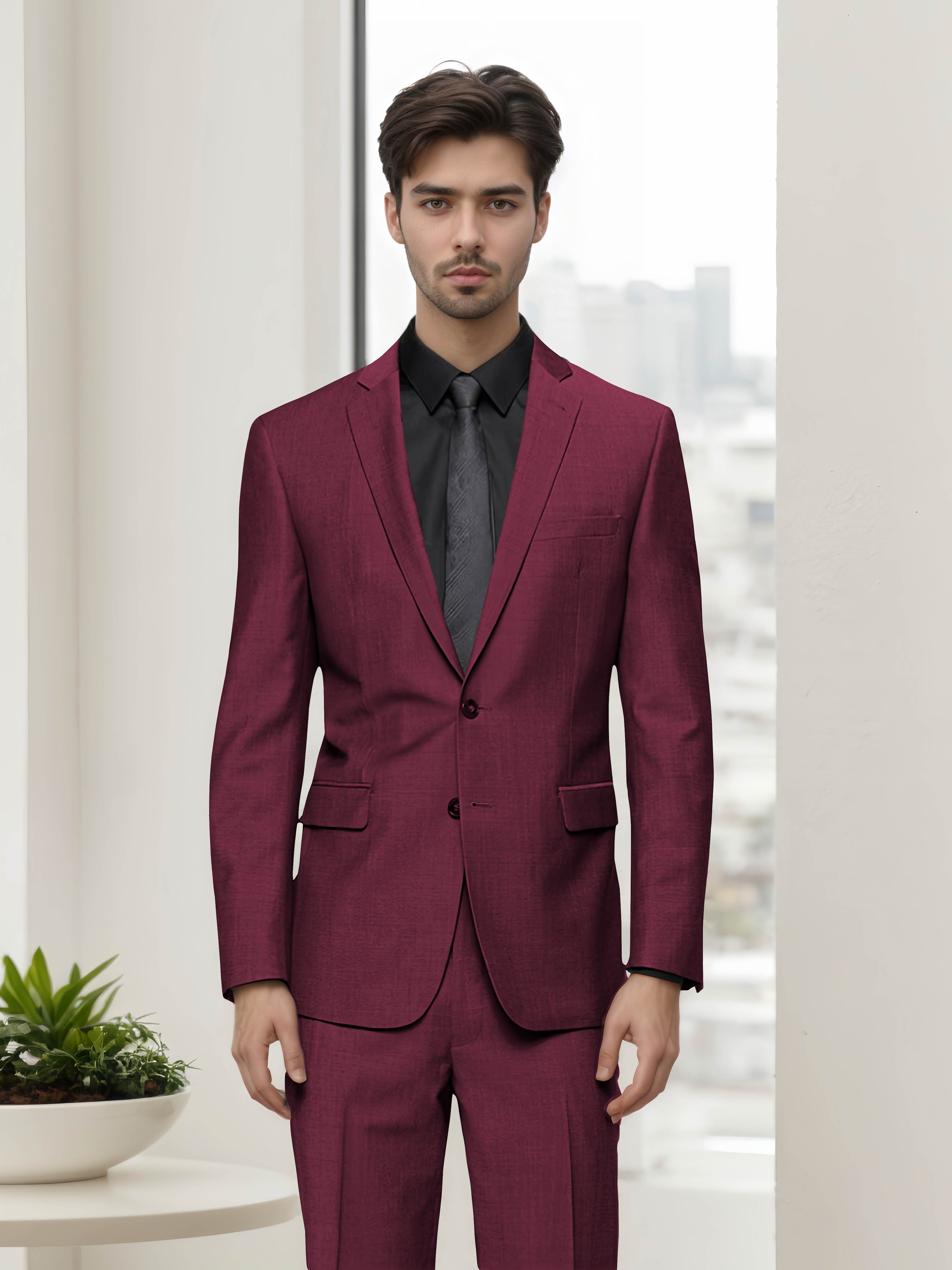 Modern Stylish Men's Slim Fit Two Button 2 Pieces Business Suits