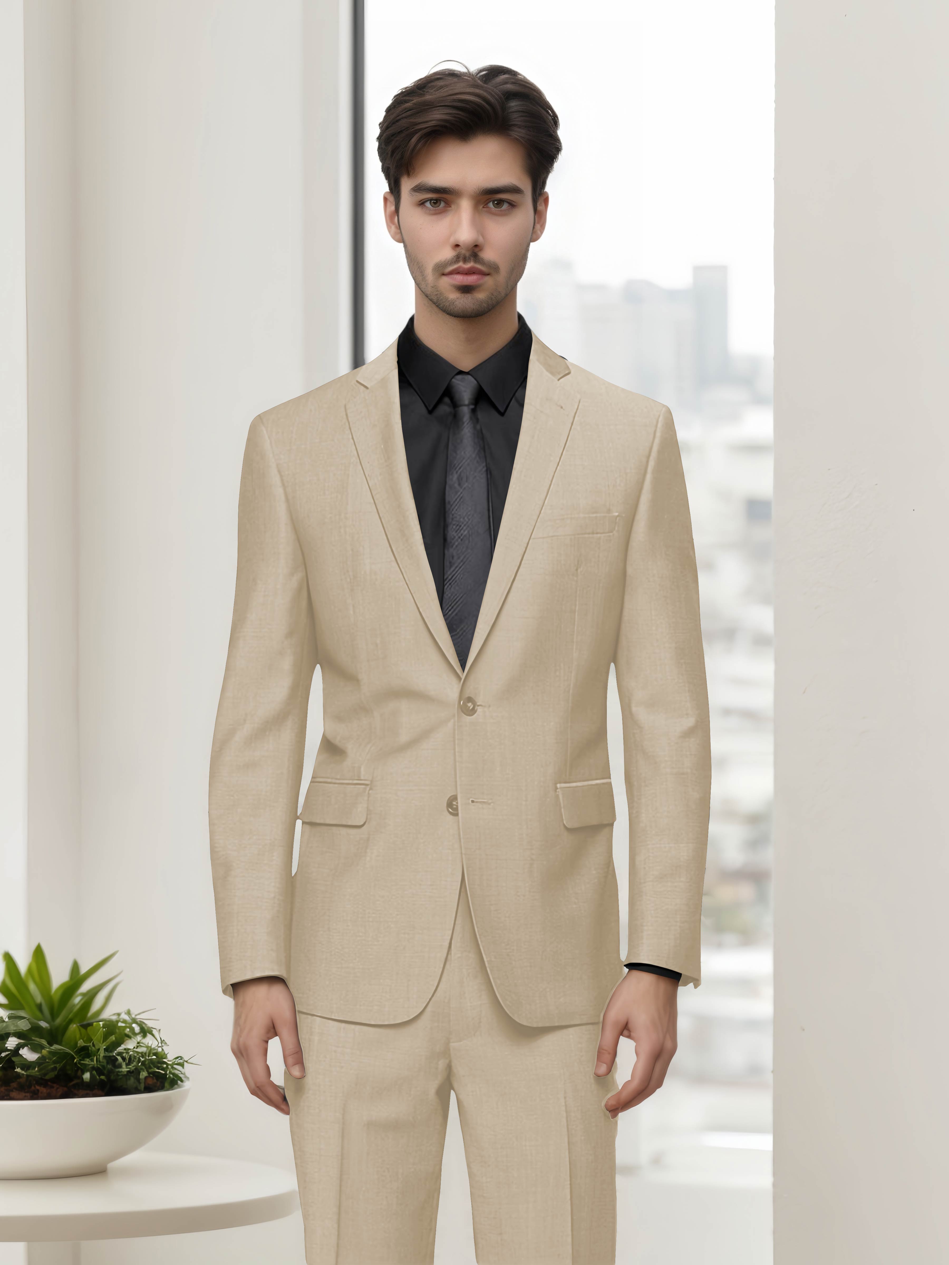 Modern Stylish Men's Slim Fit Two Button 2 Pieces Business Suits