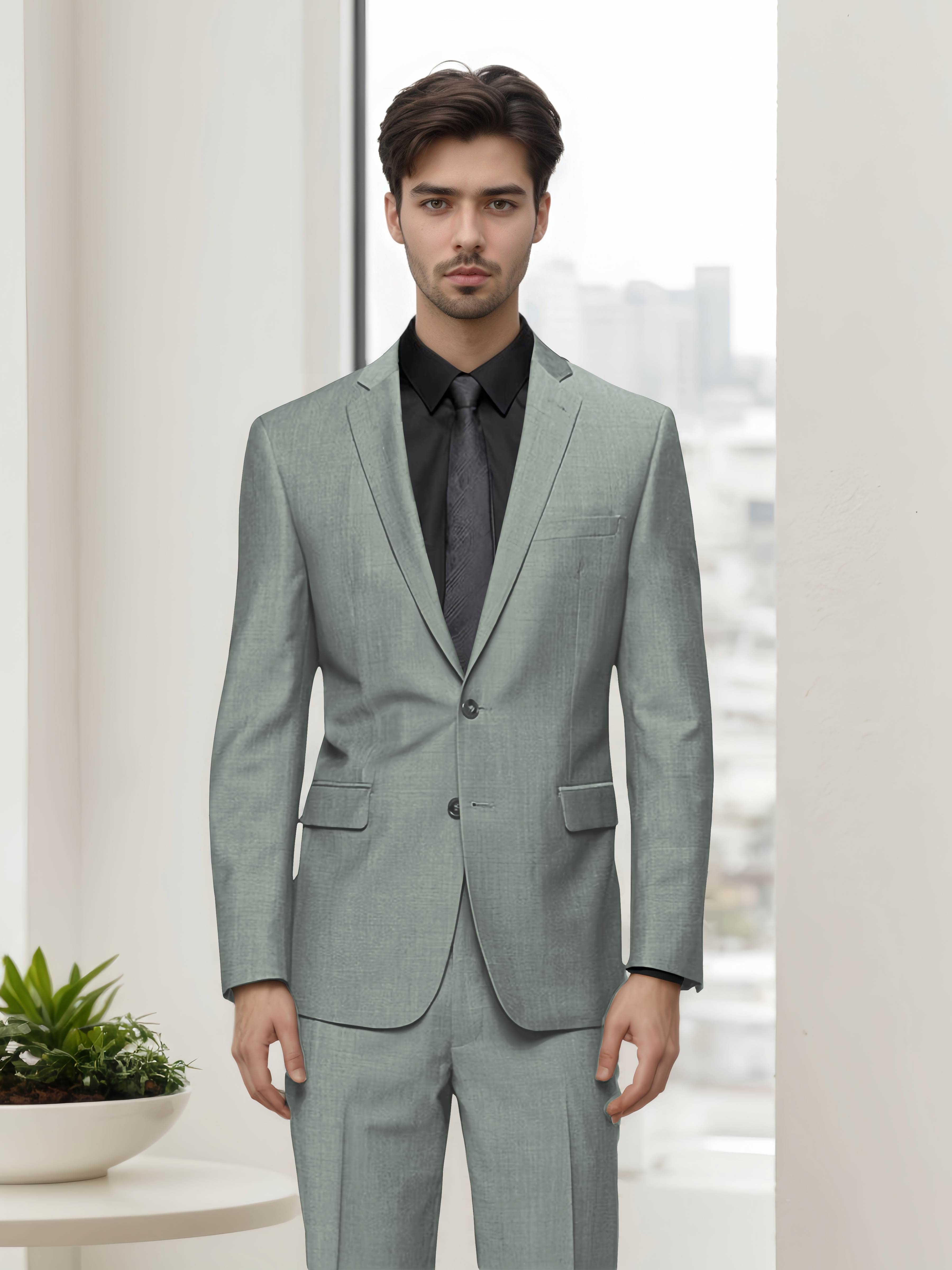 Modern Stylish Men's Slim Fit Two Button 2 Pieces Business Suits