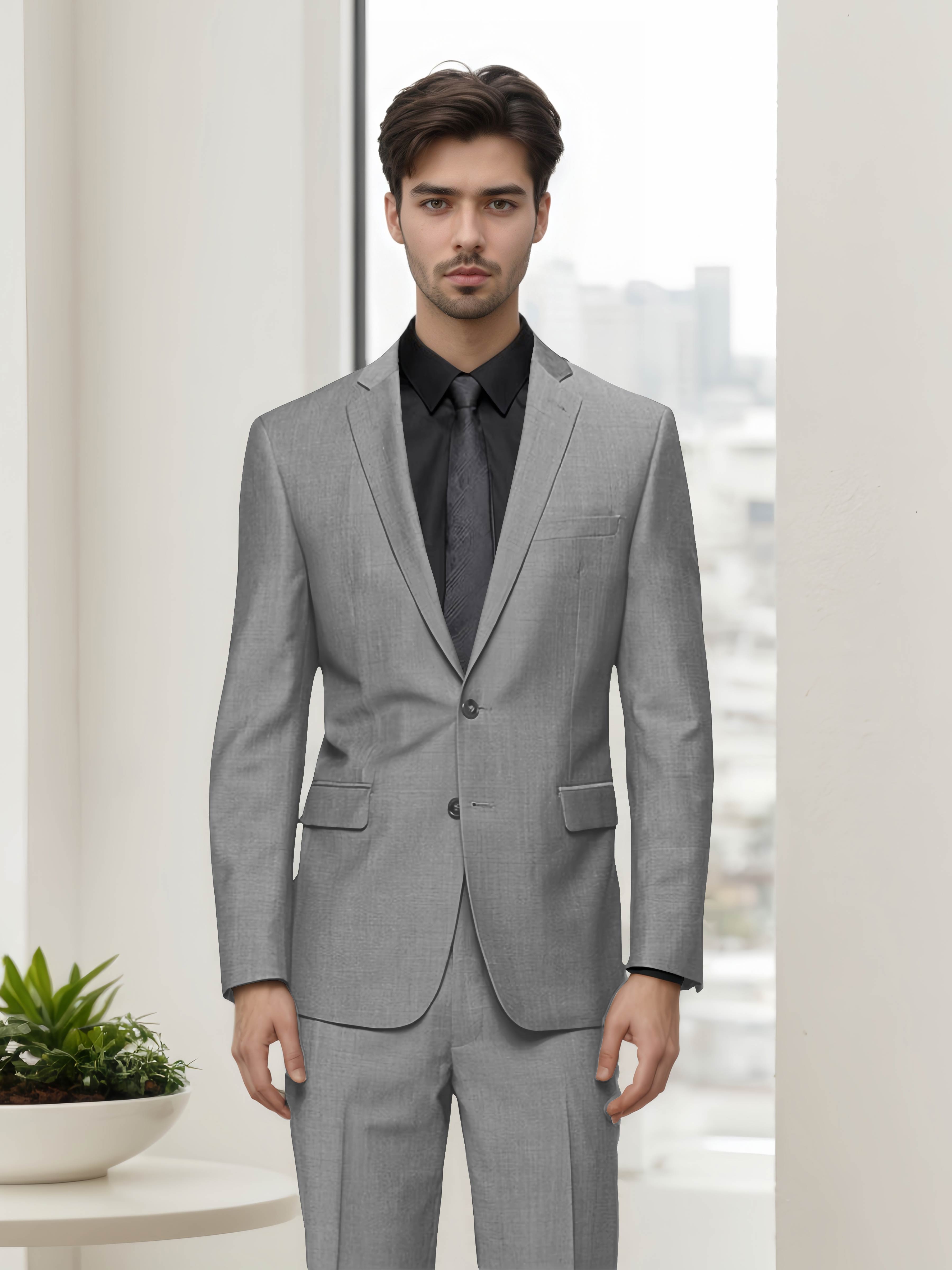 Modern Stylish Men's Slim Fit Two Button 2 Pieces Business Suits