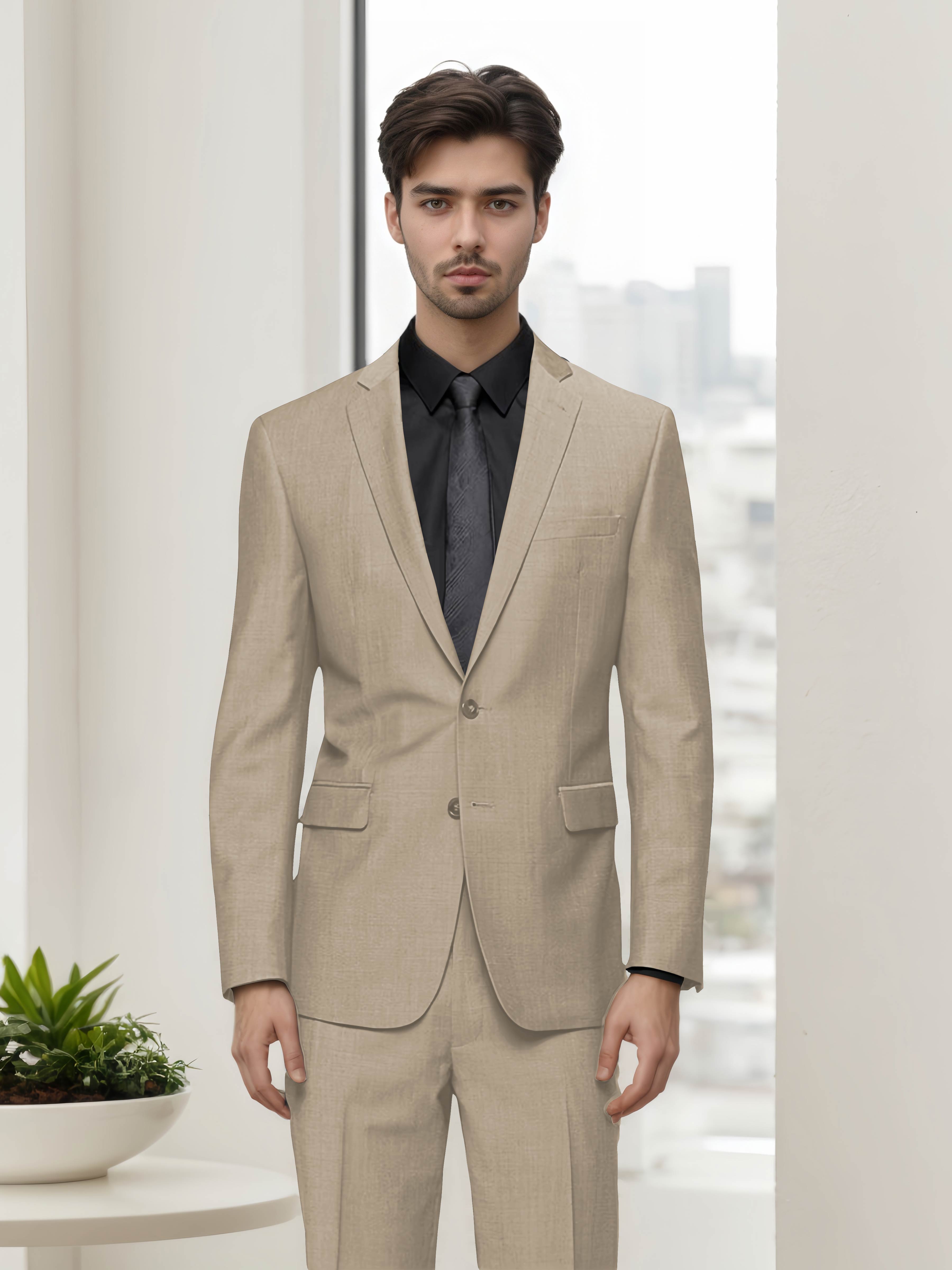 Modern Stylish Men's Slim Fit Two Button 2 Pieces Business Suits