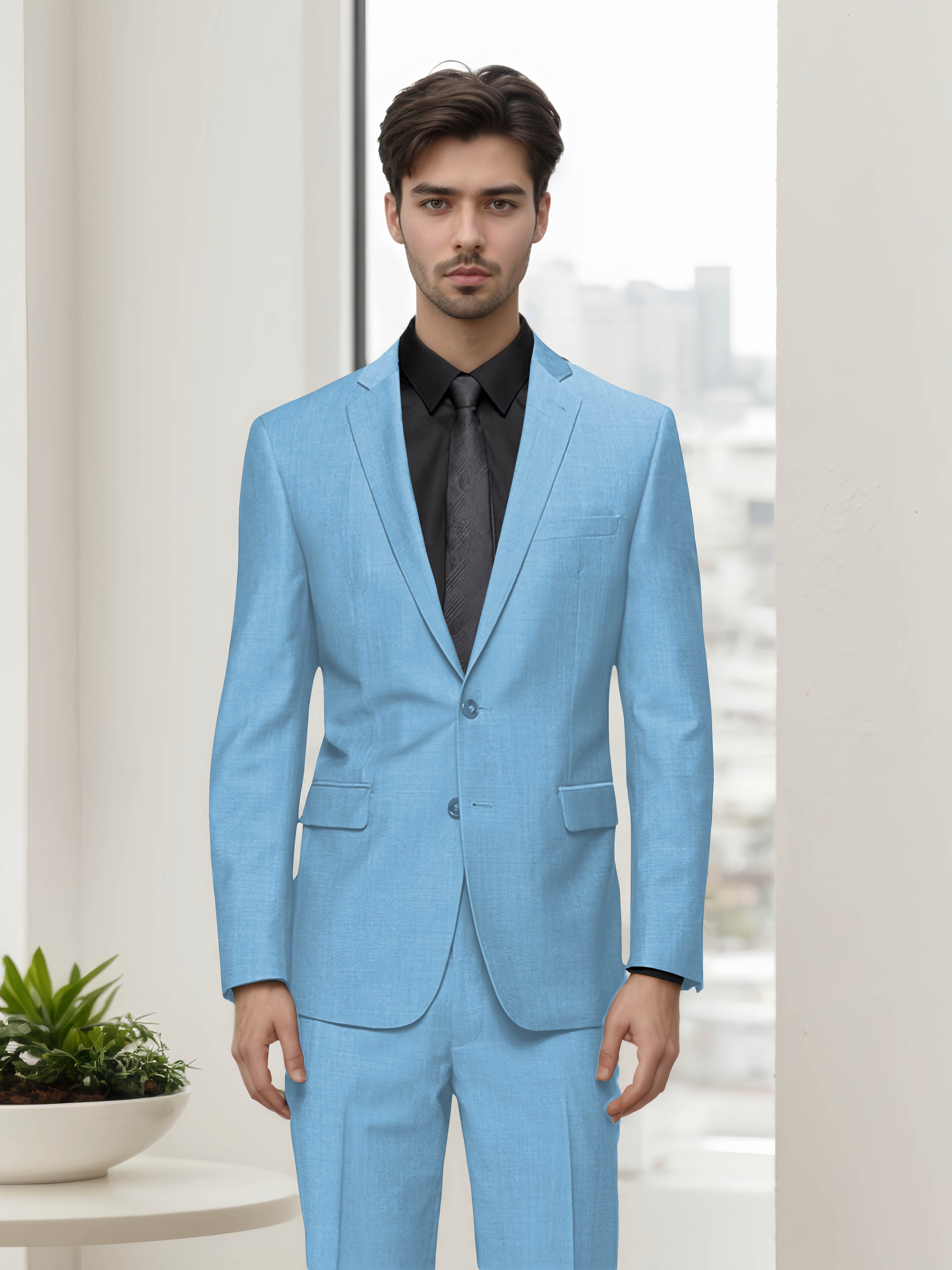 Modern Stylish Men's Slim Fit Two Button 2 Pieces Business Suits