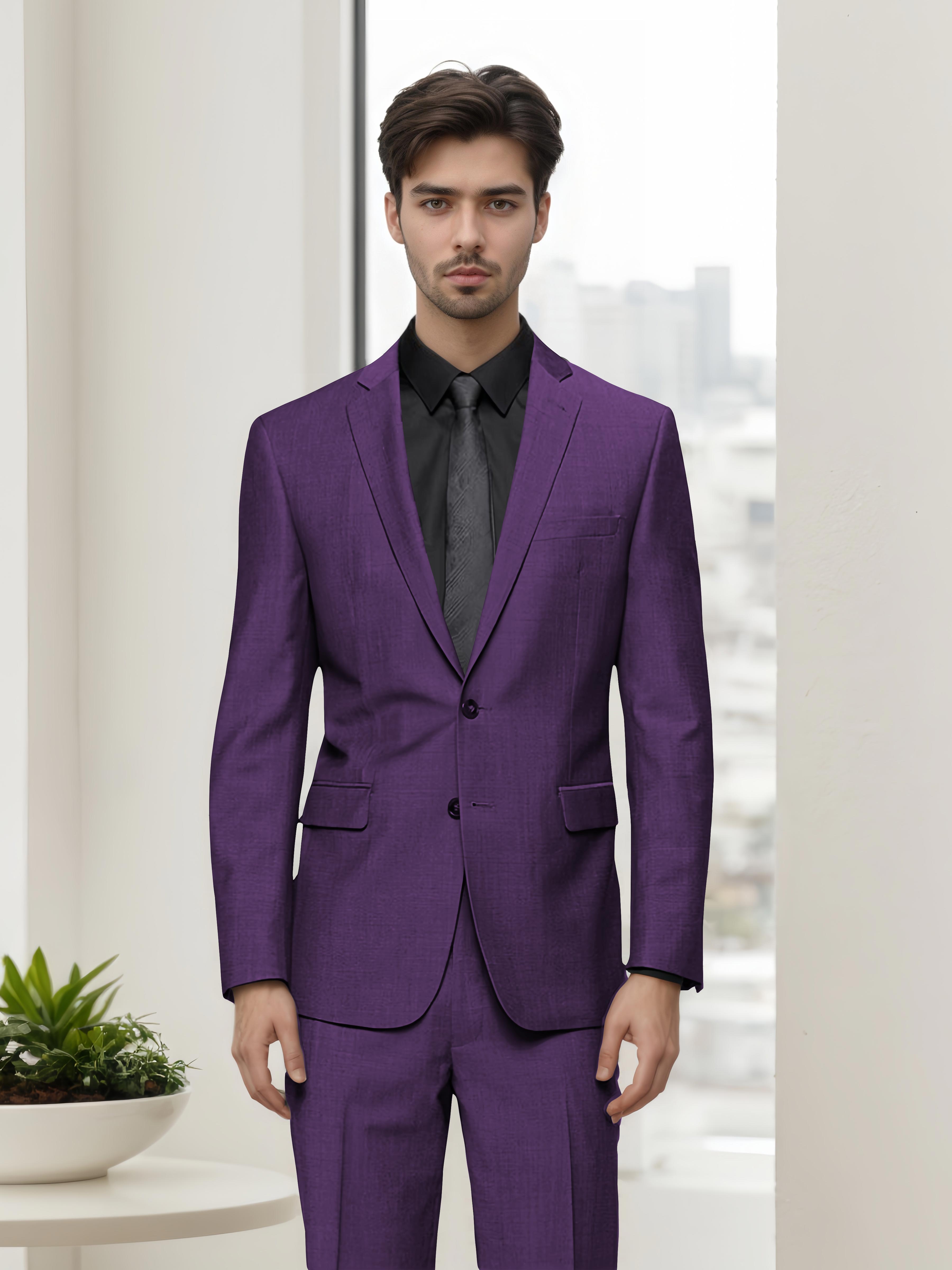 Modern Stylish Men's Slim Fit Two Button 2 Pieces Business Suits