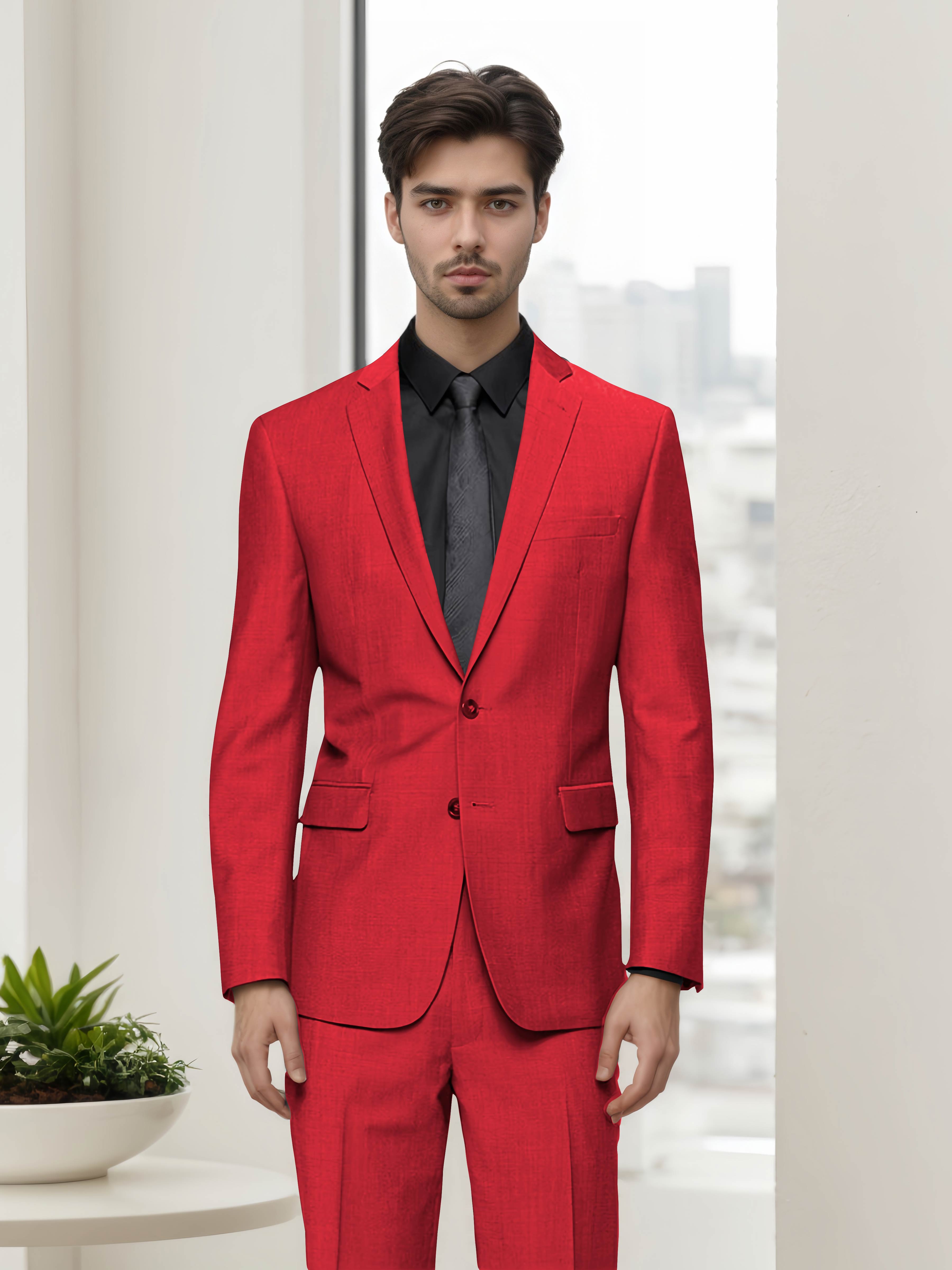 Modern Stylish Men's Slim Fit Two Button 2 Pieces Business Suits