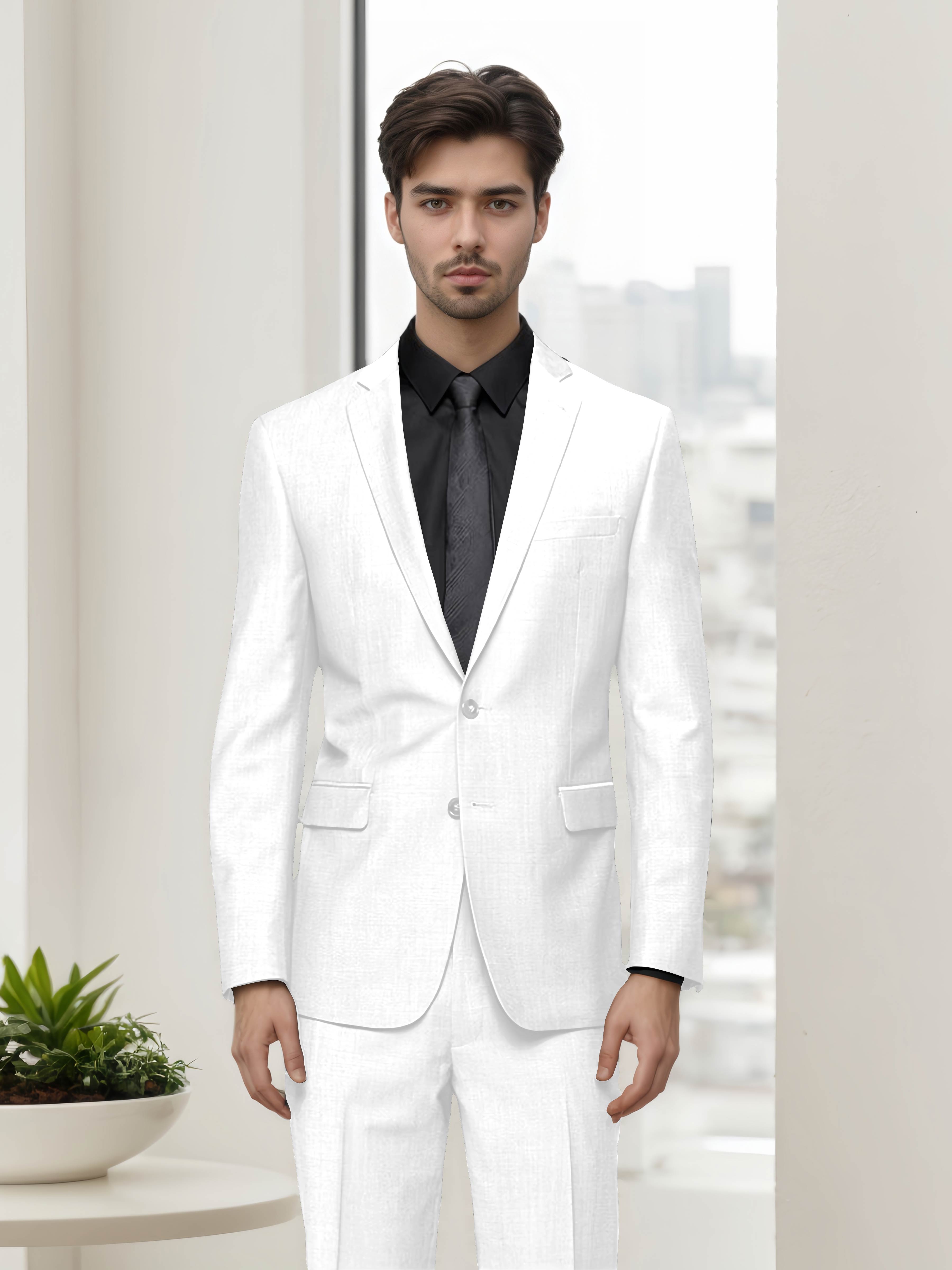 Modern Stylish Men's Slim Fit Two Button 2 Pieces Business Suits