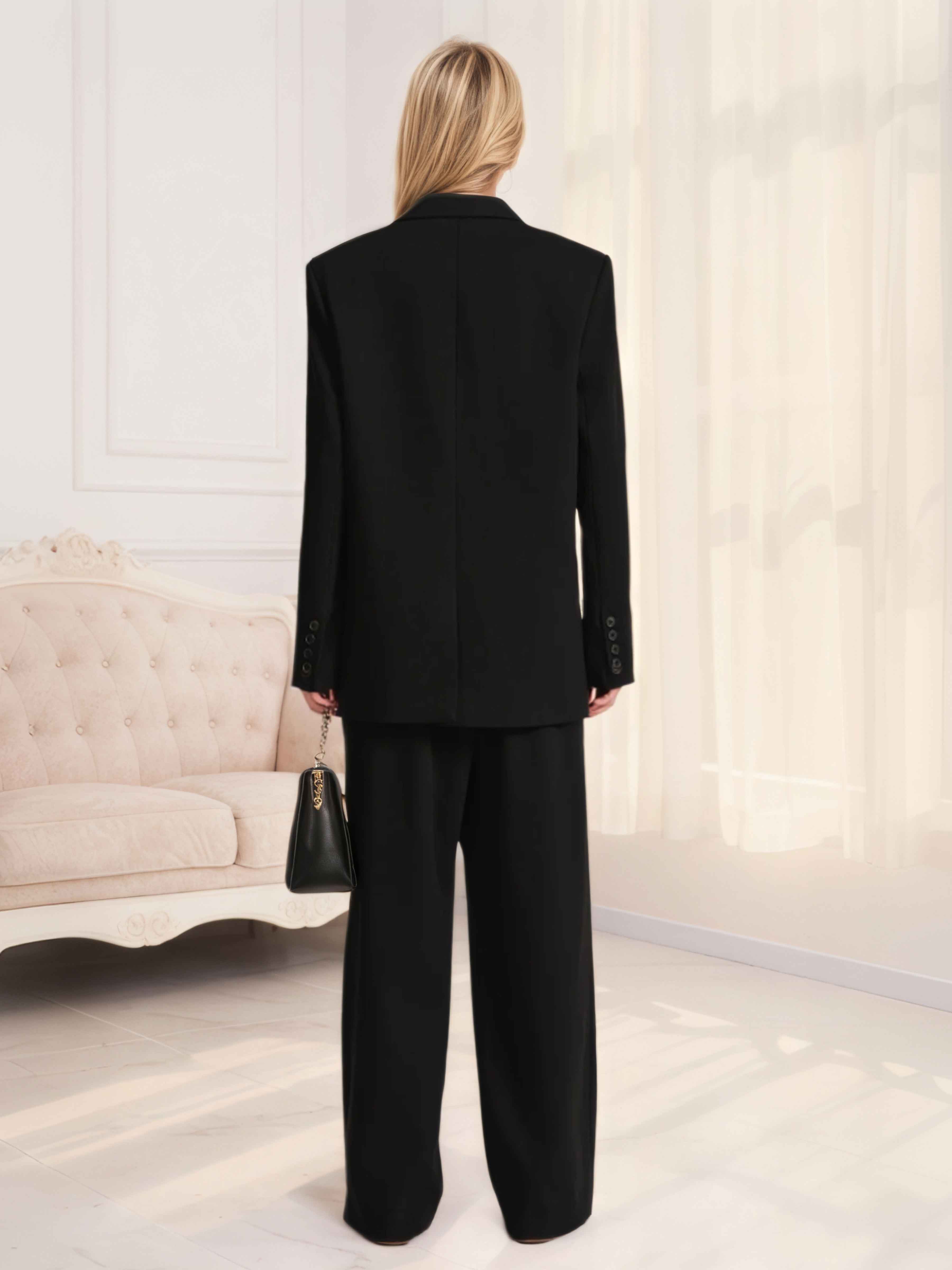 Modern Women's One Button 2 Pieces Casual Outfits Blazer