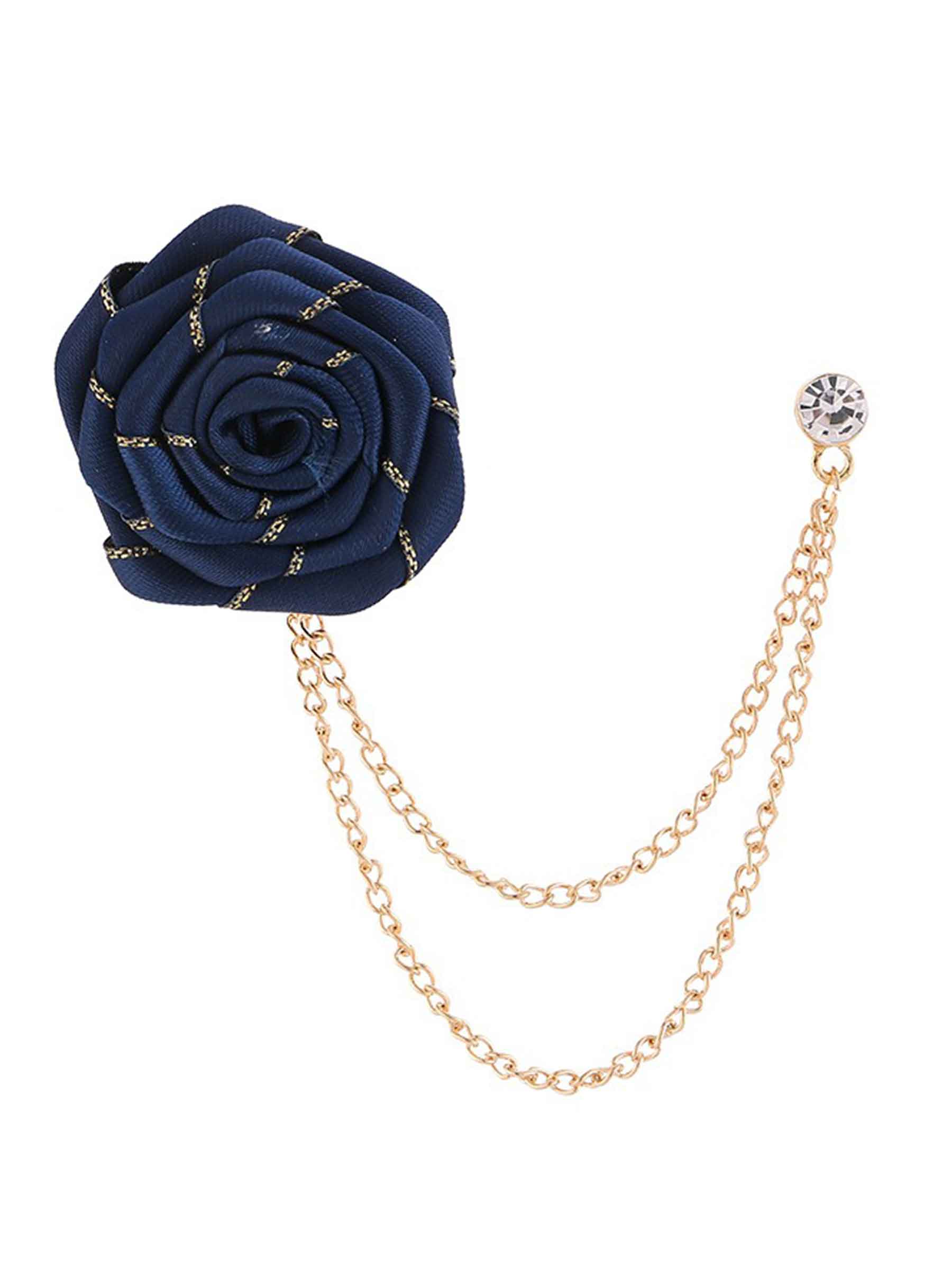 Pomuyoo Trendy Rose Flower Lapel Pins for Men's Suit