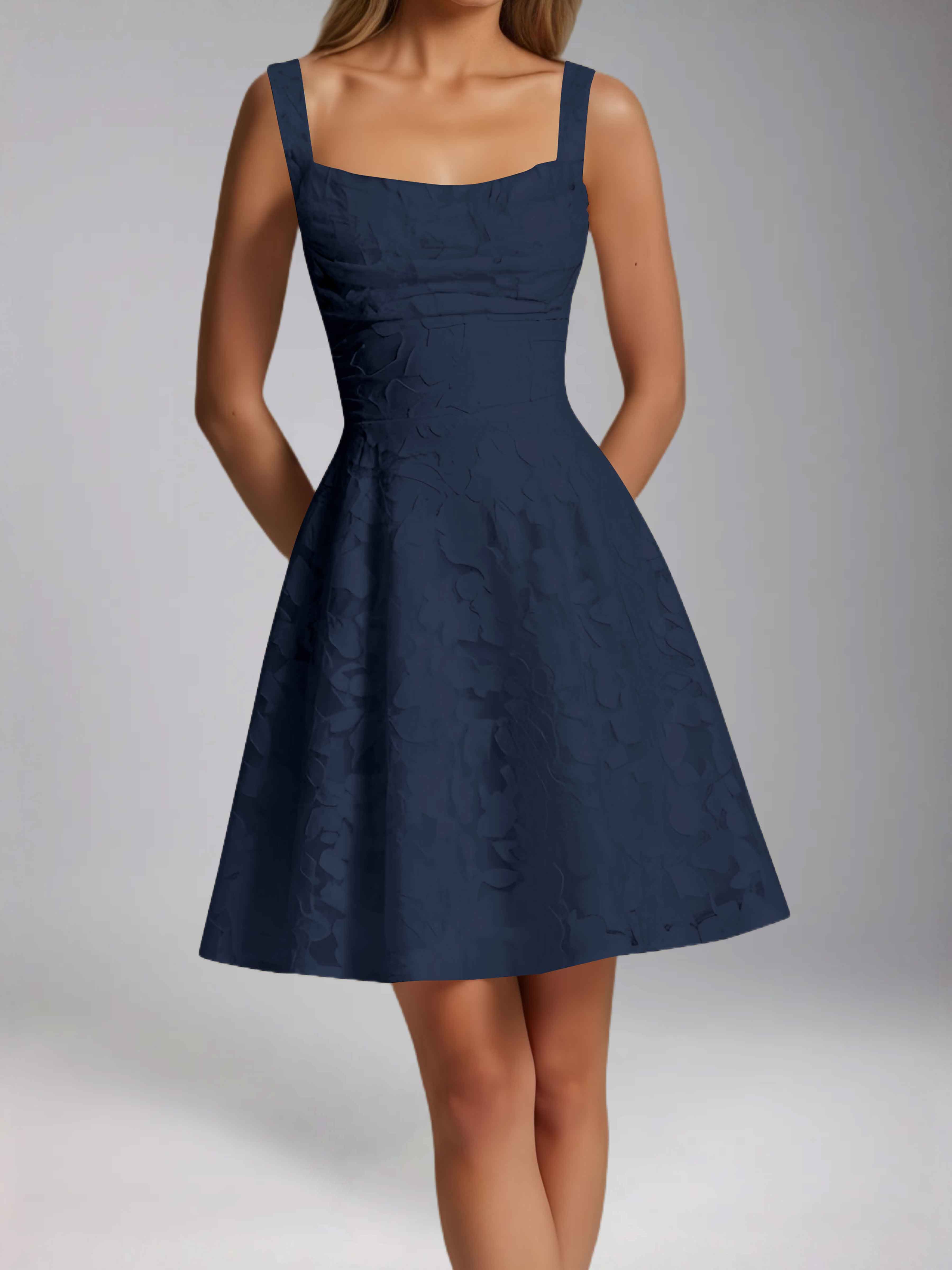 Oraelvanna Elegant Pleated A-Line Jacquard Short Party Dresses