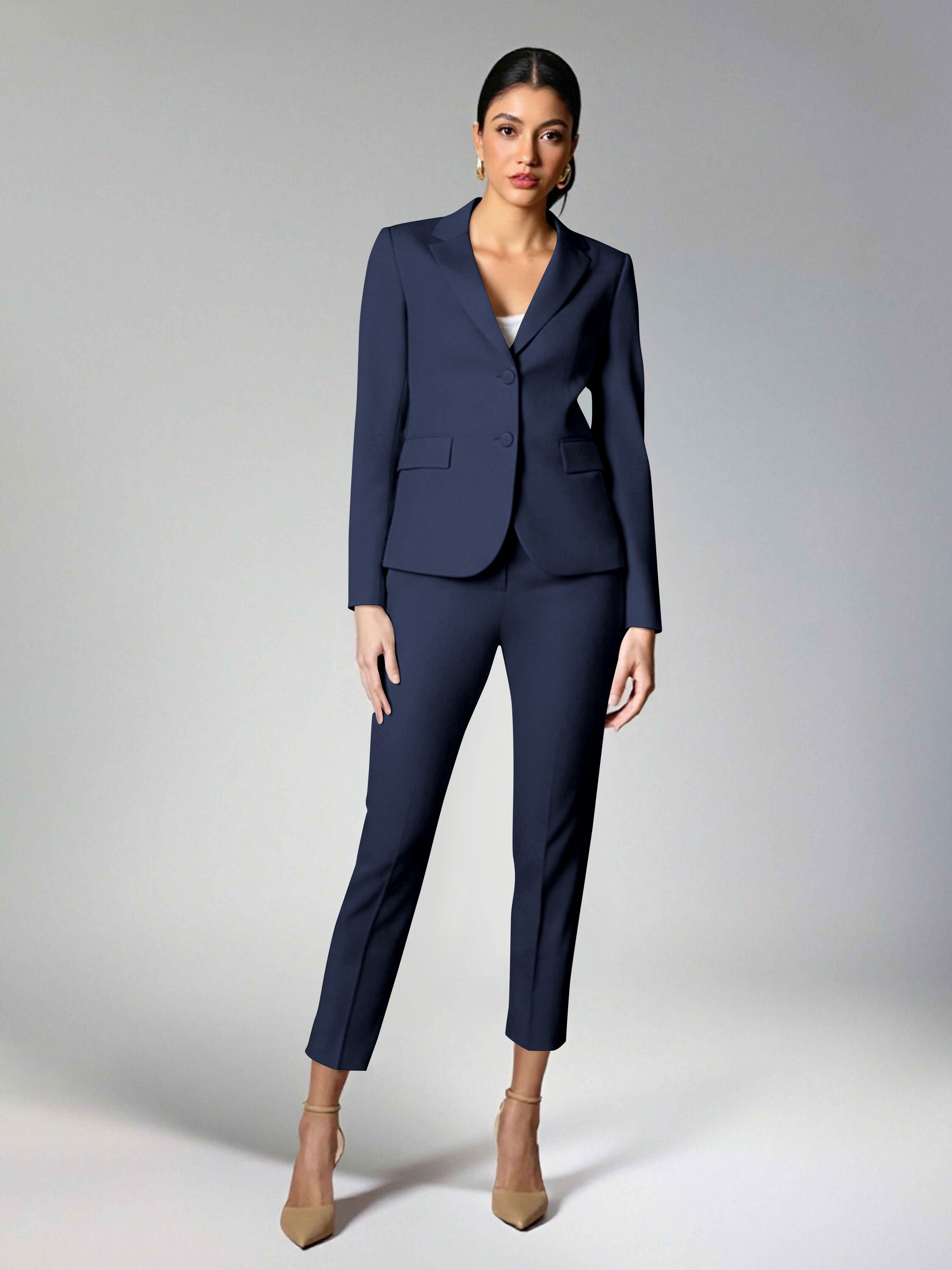 Subtle Women's 2 Pieces Notch Lapel Two Buttons Suit For Guest