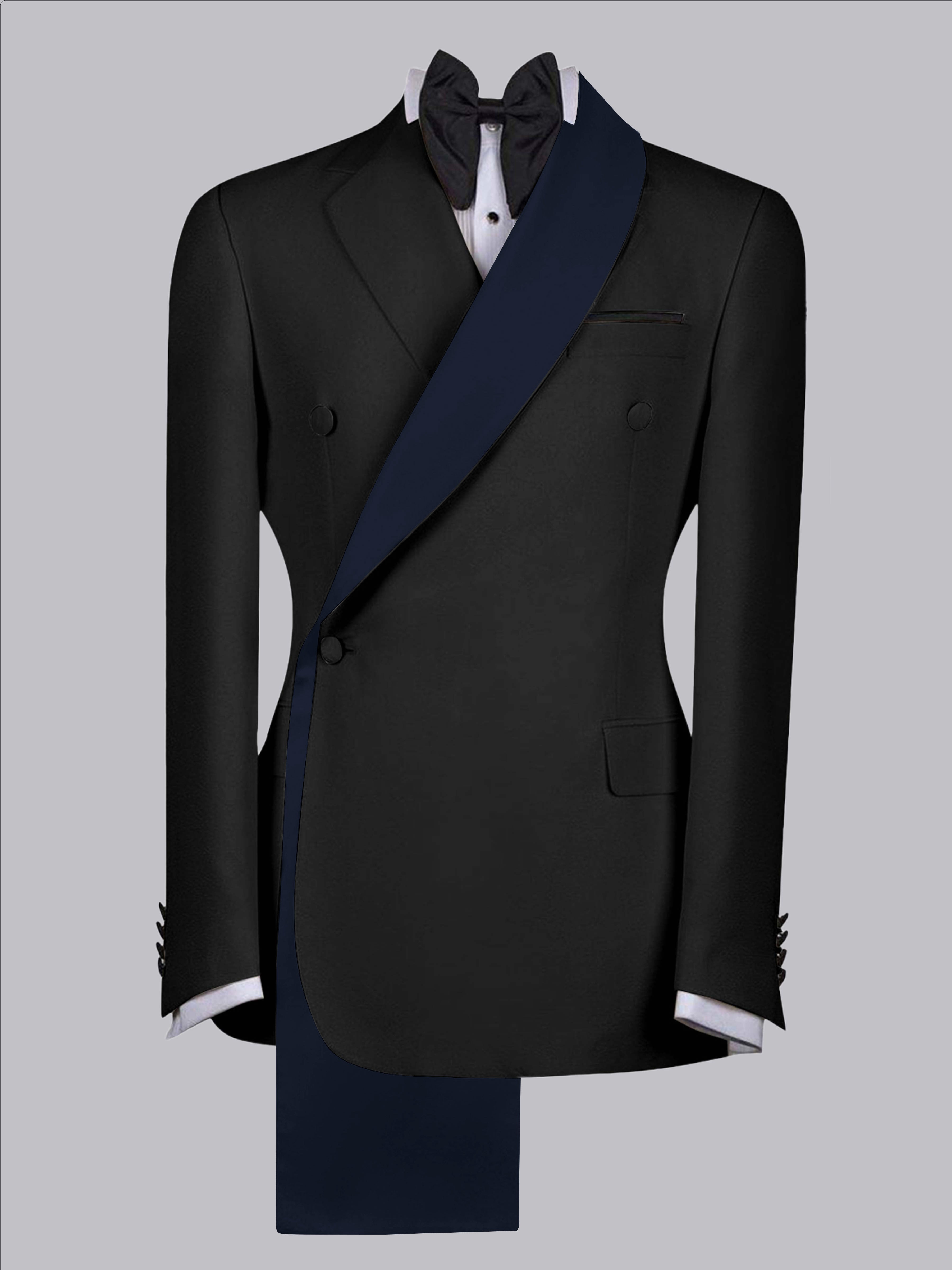 Refined Trim Detail Men's Shawl Lapel Suit Jacket