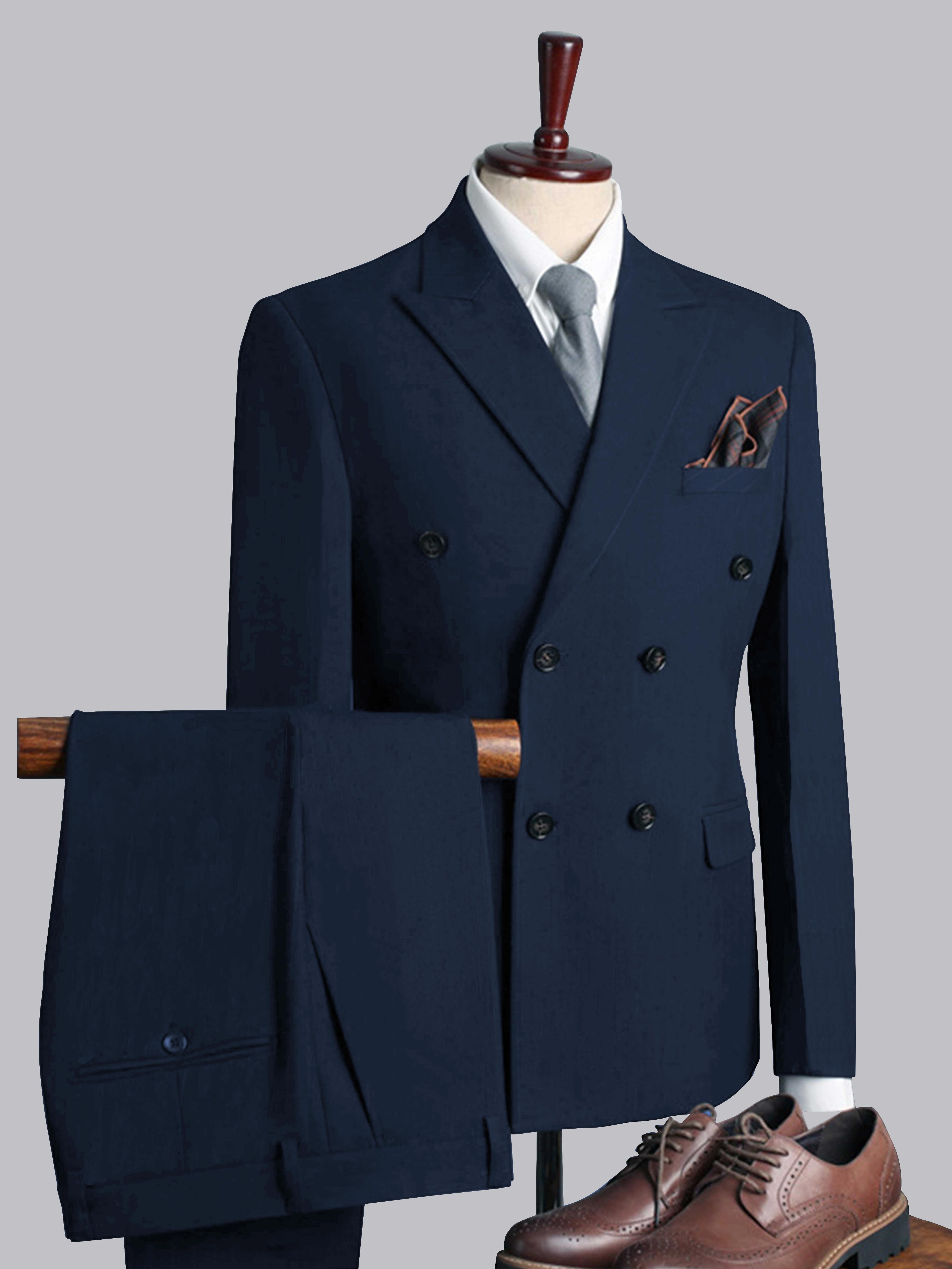 Men's Casual Double Breasted Solid Color 3 Pieces Wedding Suits