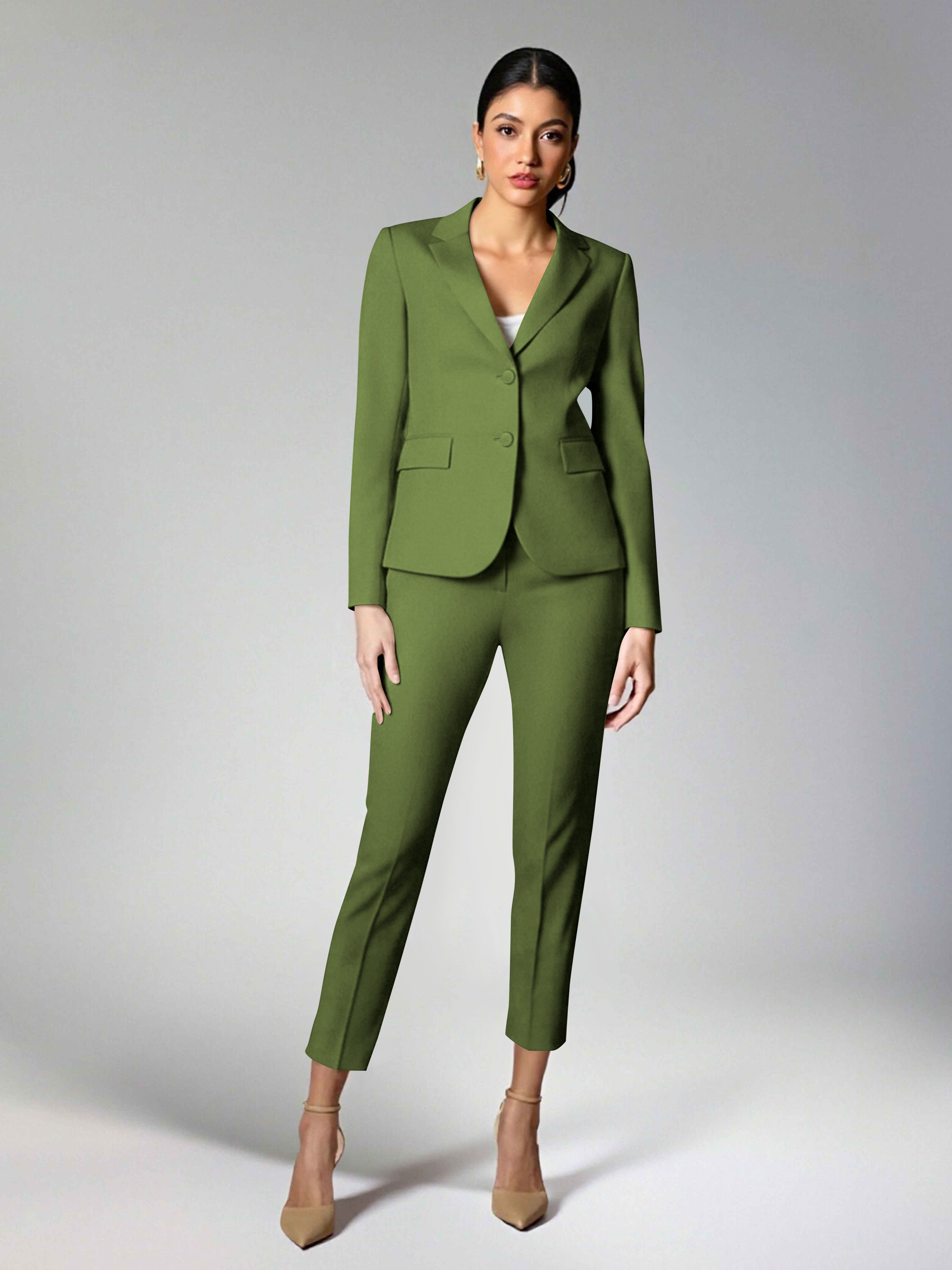 Subtle Women's 2 Pieces Notch Lapel Two Buttons Suit For Guest